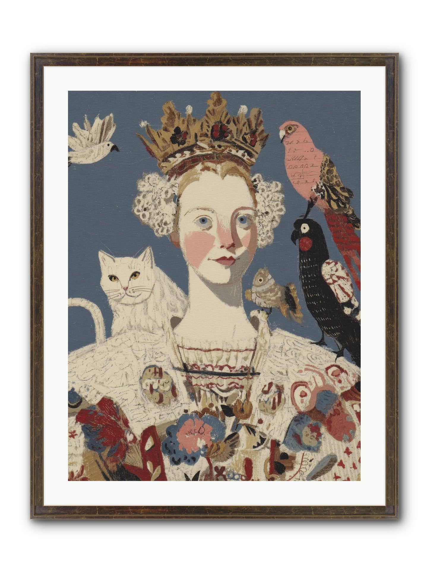 The Curious Hostess Framed Print - Slimwoods Black/Gold 24x32