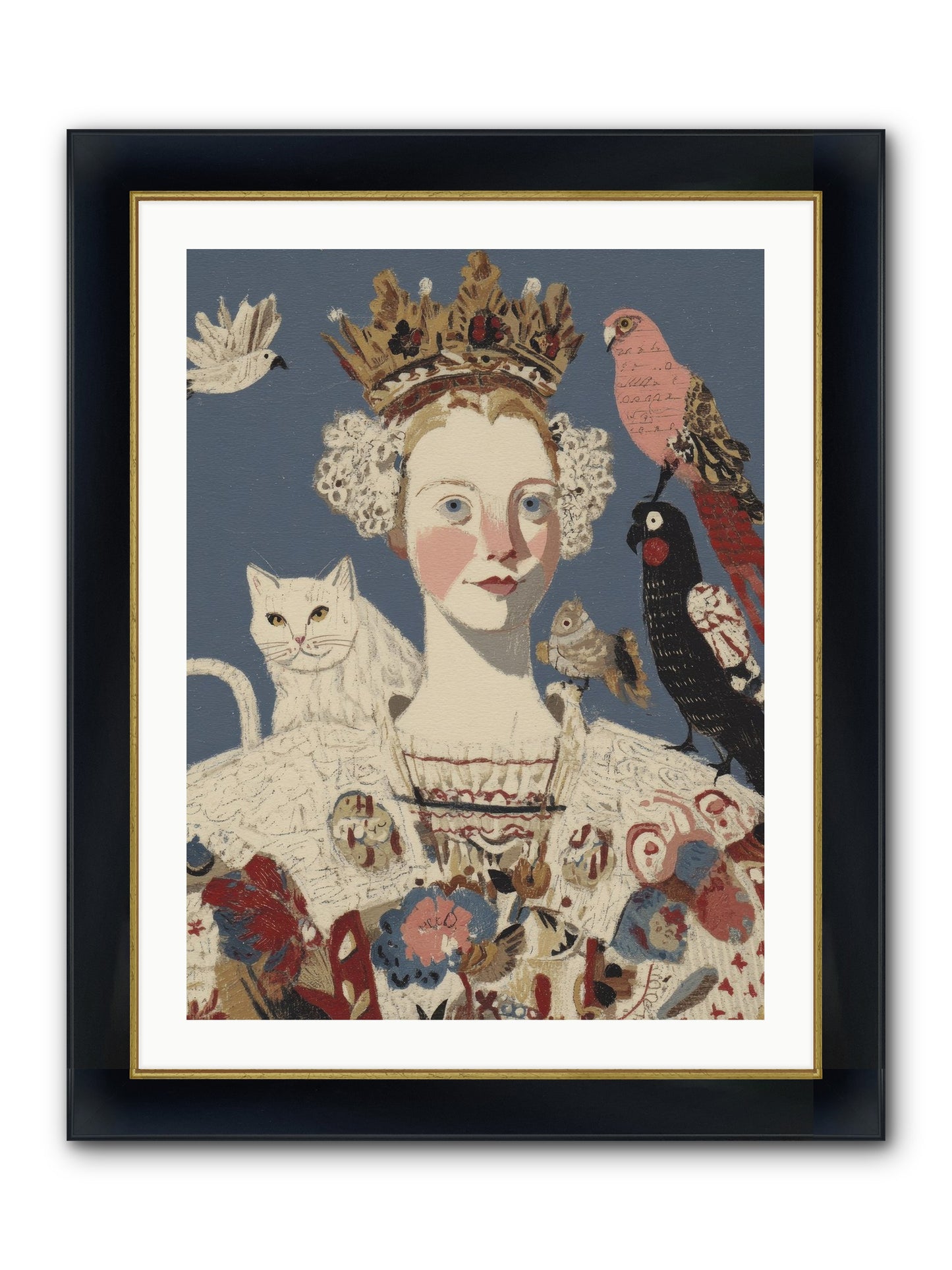 The Curious Hostess Framed Print - Wide Black w/Gold 24x32