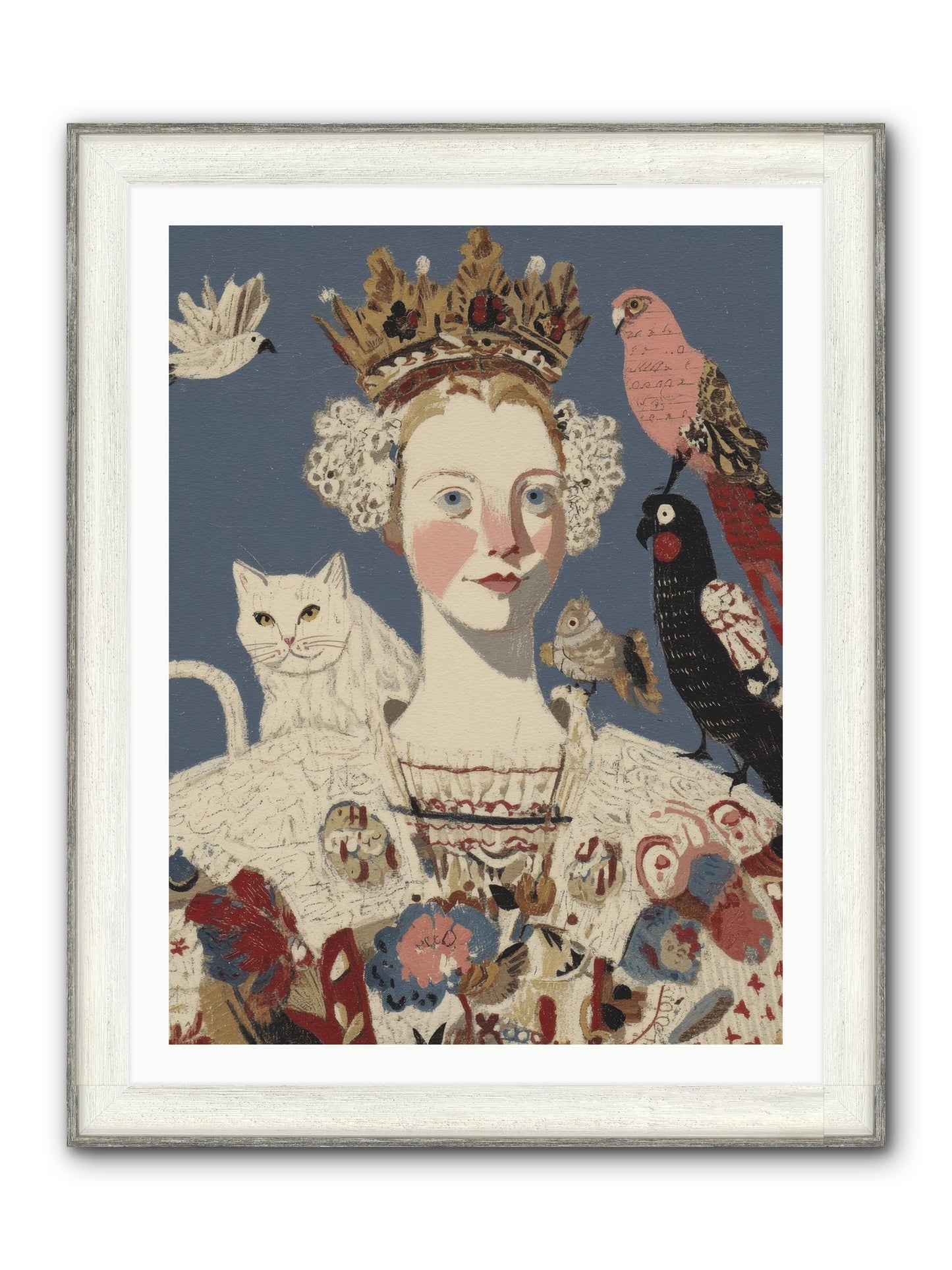 The Curious Hostess Framed Print - Driftwood White 30x40