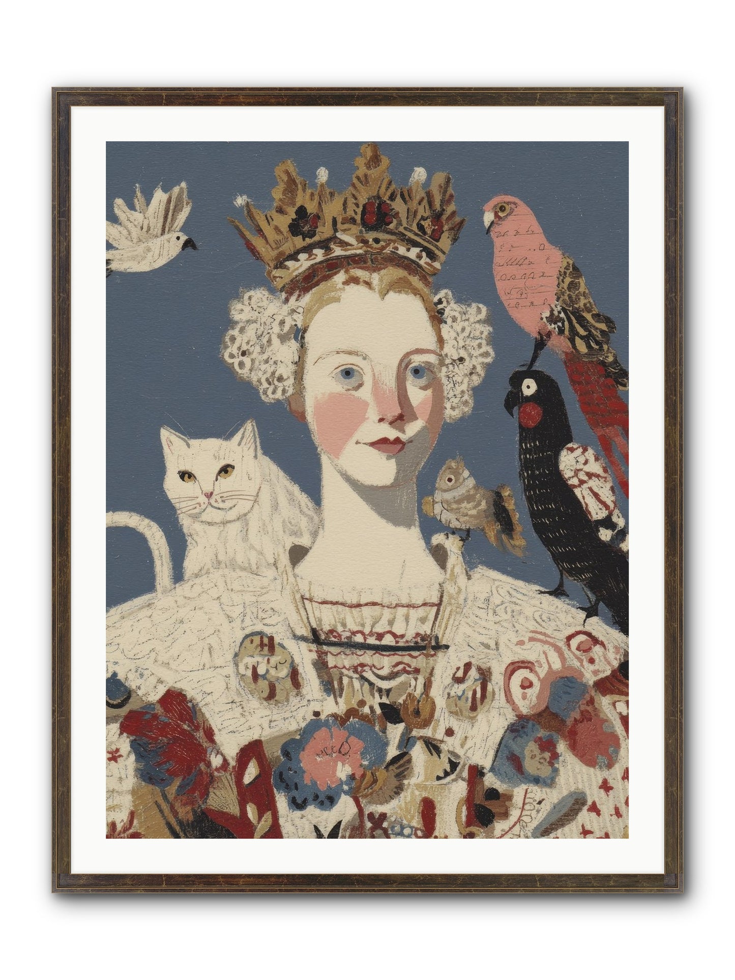 The Curious Hostess Framed Print - Slimwoods Black/Gold 30x40