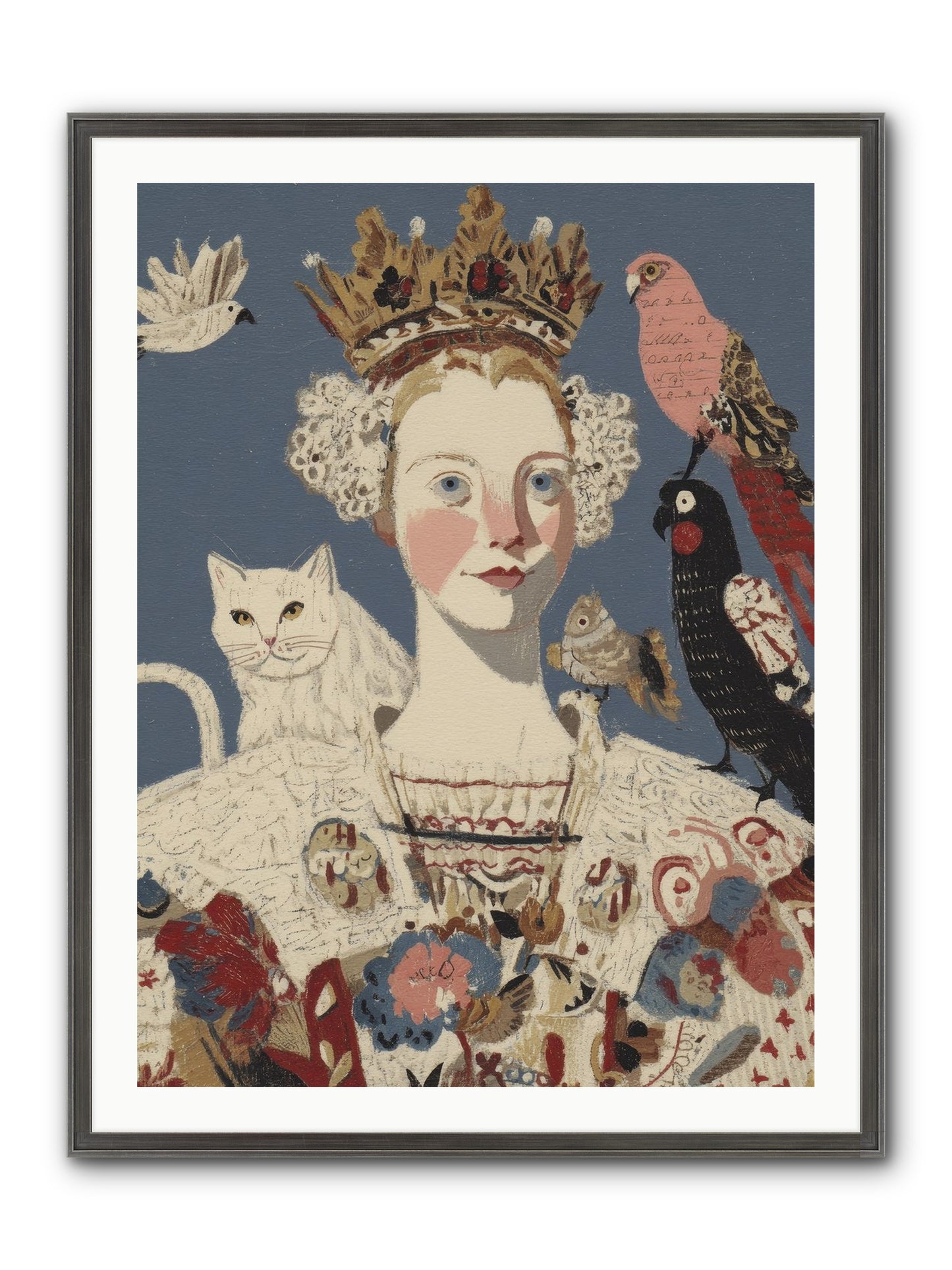 The Curious Hostess Framed Print - Slimwoods Black/Silver 30x40