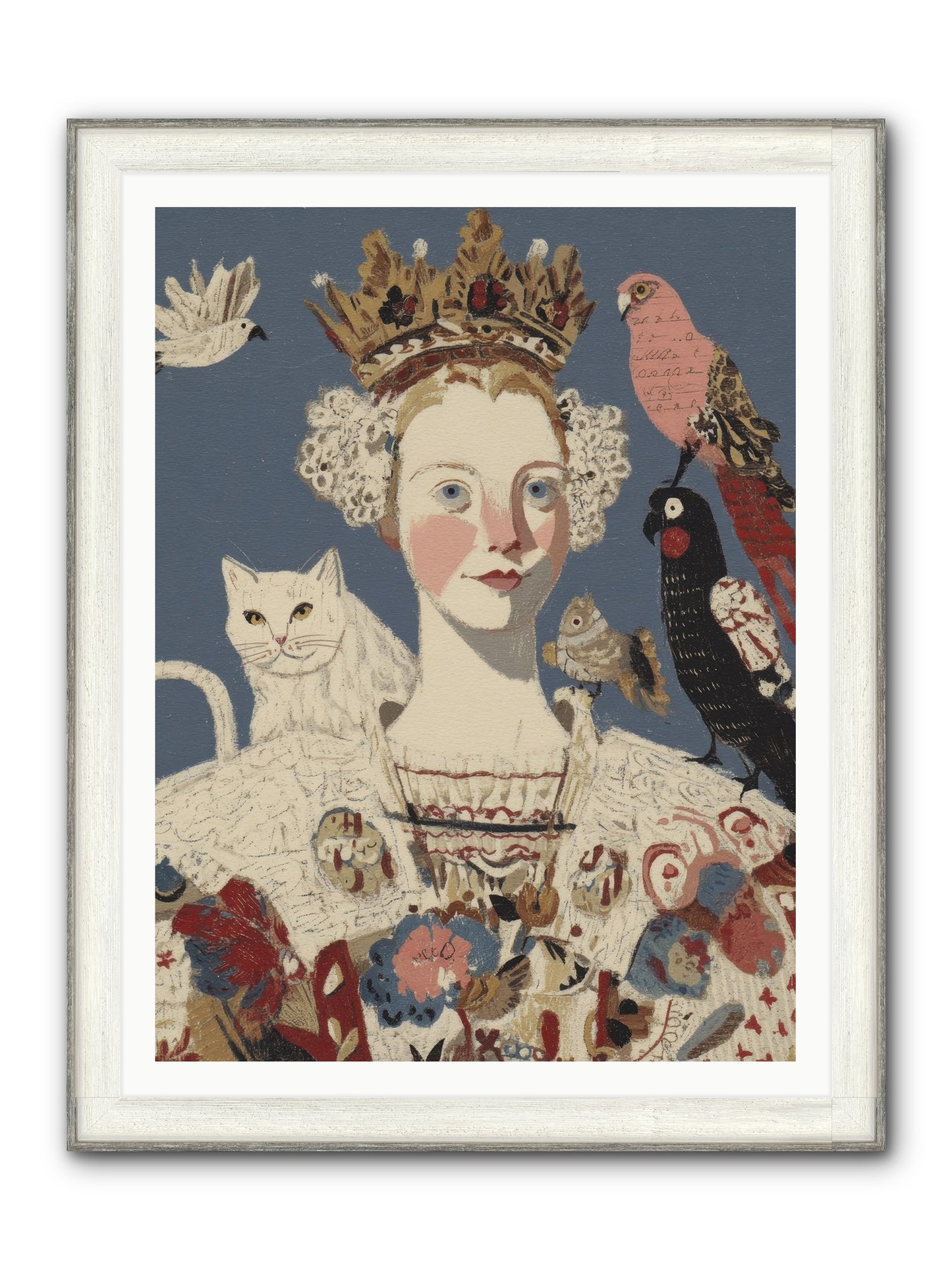 The Curious Hostess Framed Print - Driftwood White 36x48