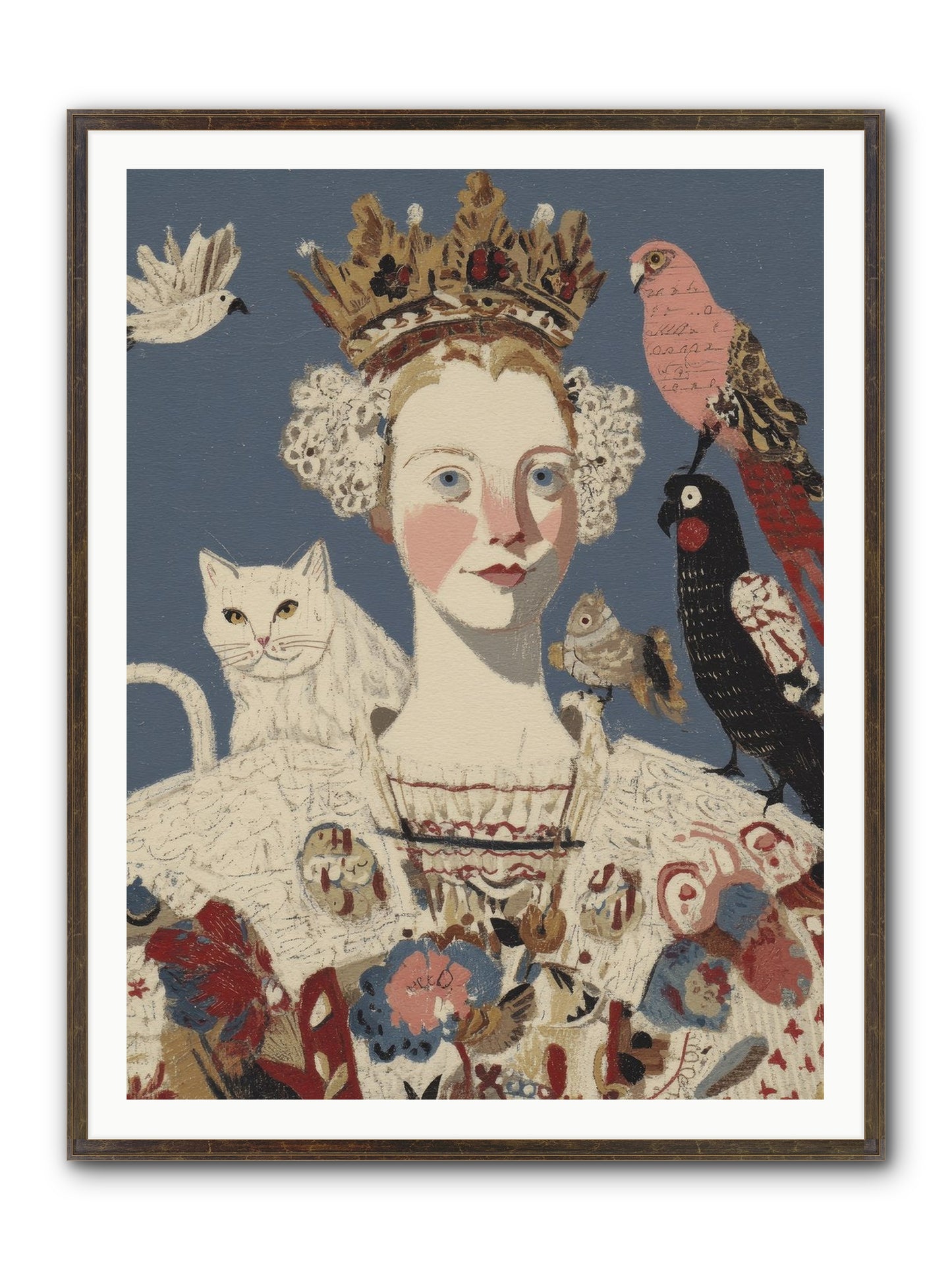 The Curious Hostess Framed Print - Slimwoods Black/Gold 36x48