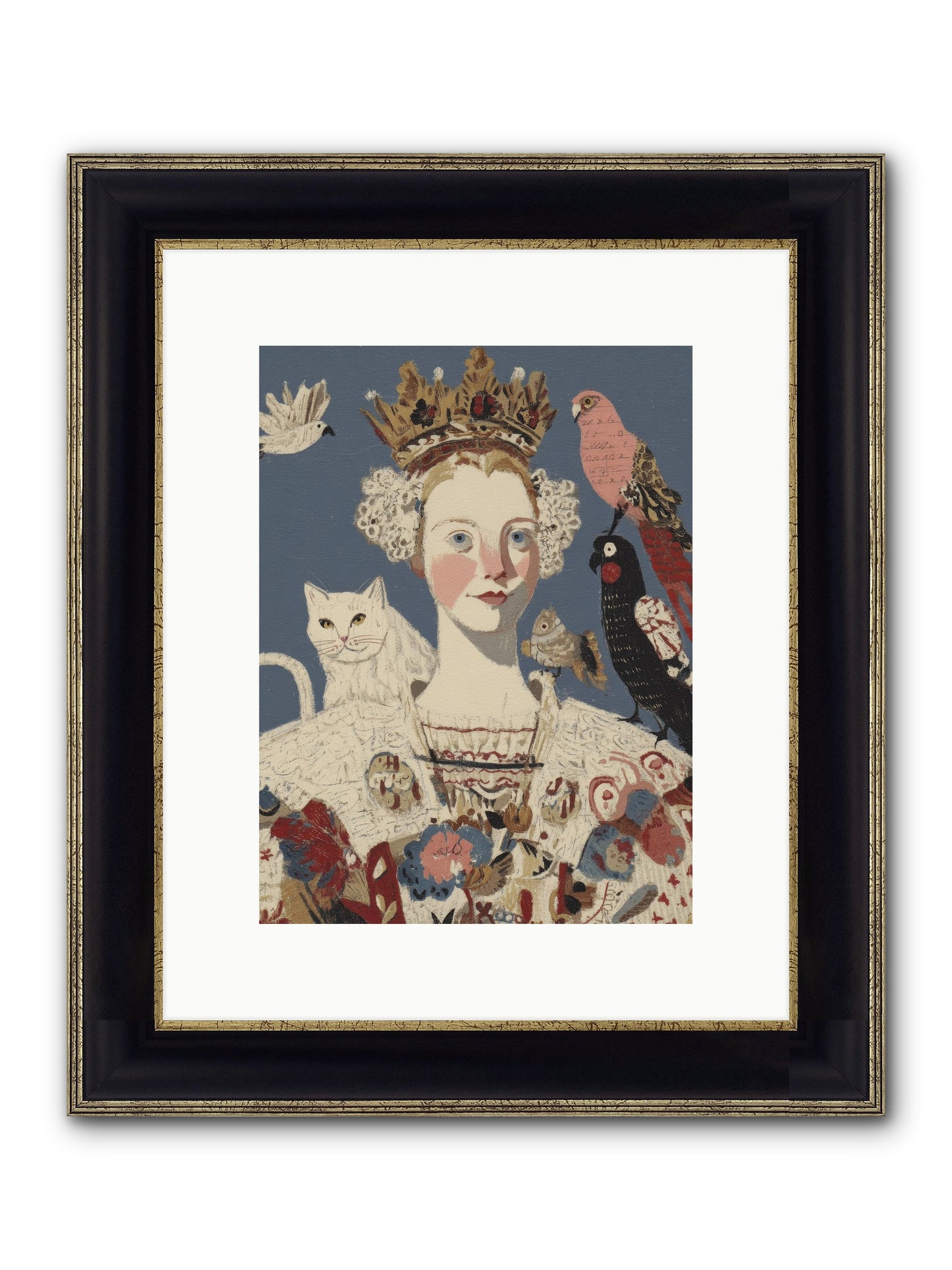 The Curious Hostess Framed Print - Black & Gold 9x12