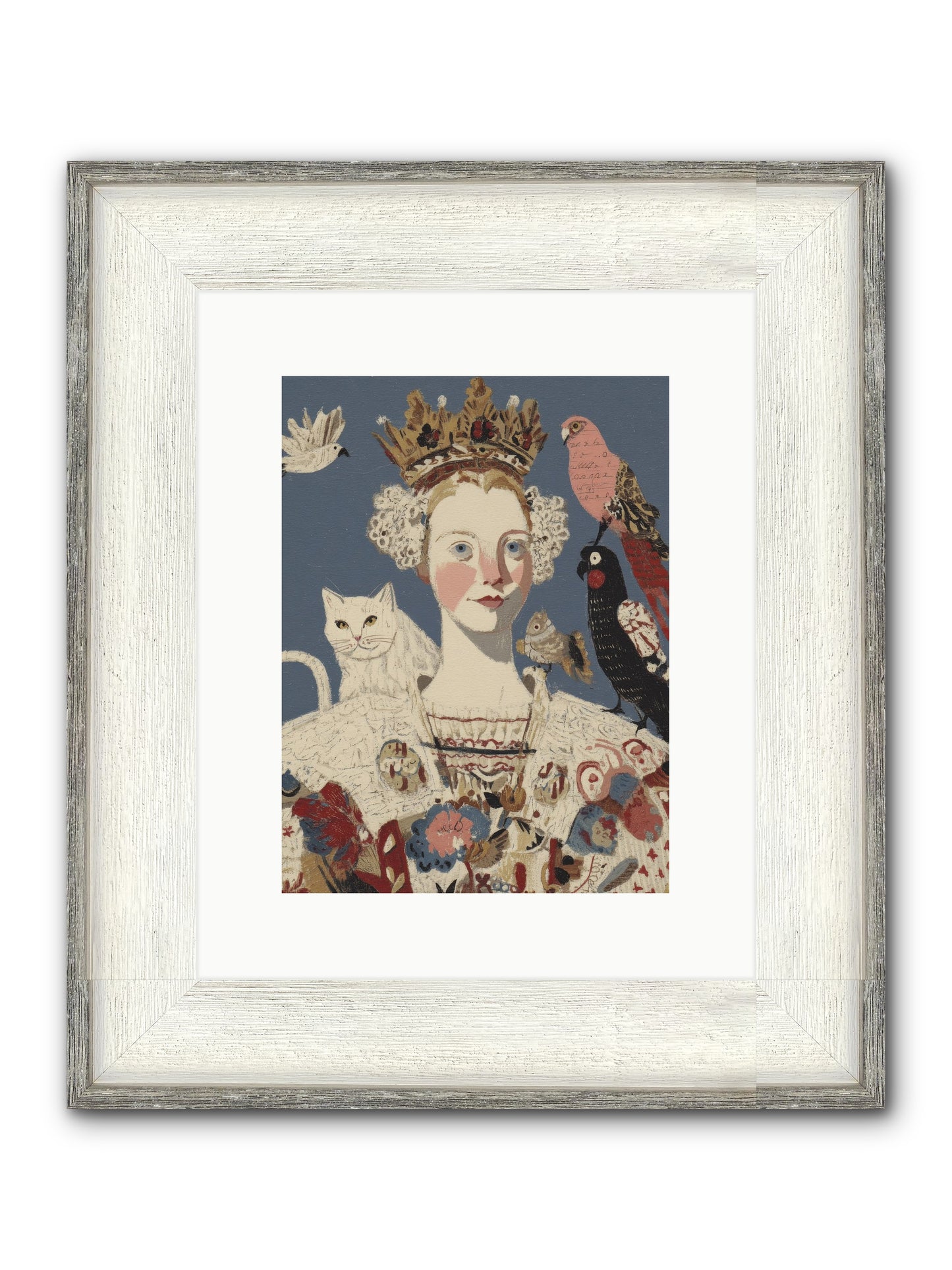 The Curious Hostess Framed Print - Driftwood White 9x12