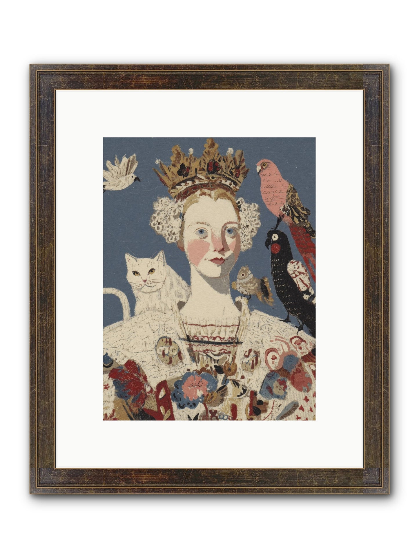 The Curious Hostess Framed Print - Slimwoods Black/Gold 9x12