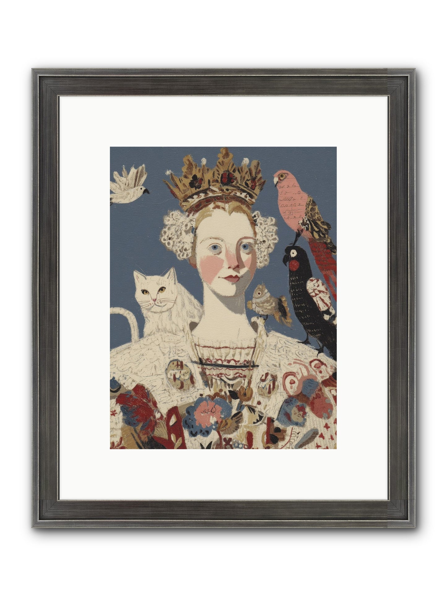 The Curious Hostess Framed Print - Slimwoods Black/Silver 9x12