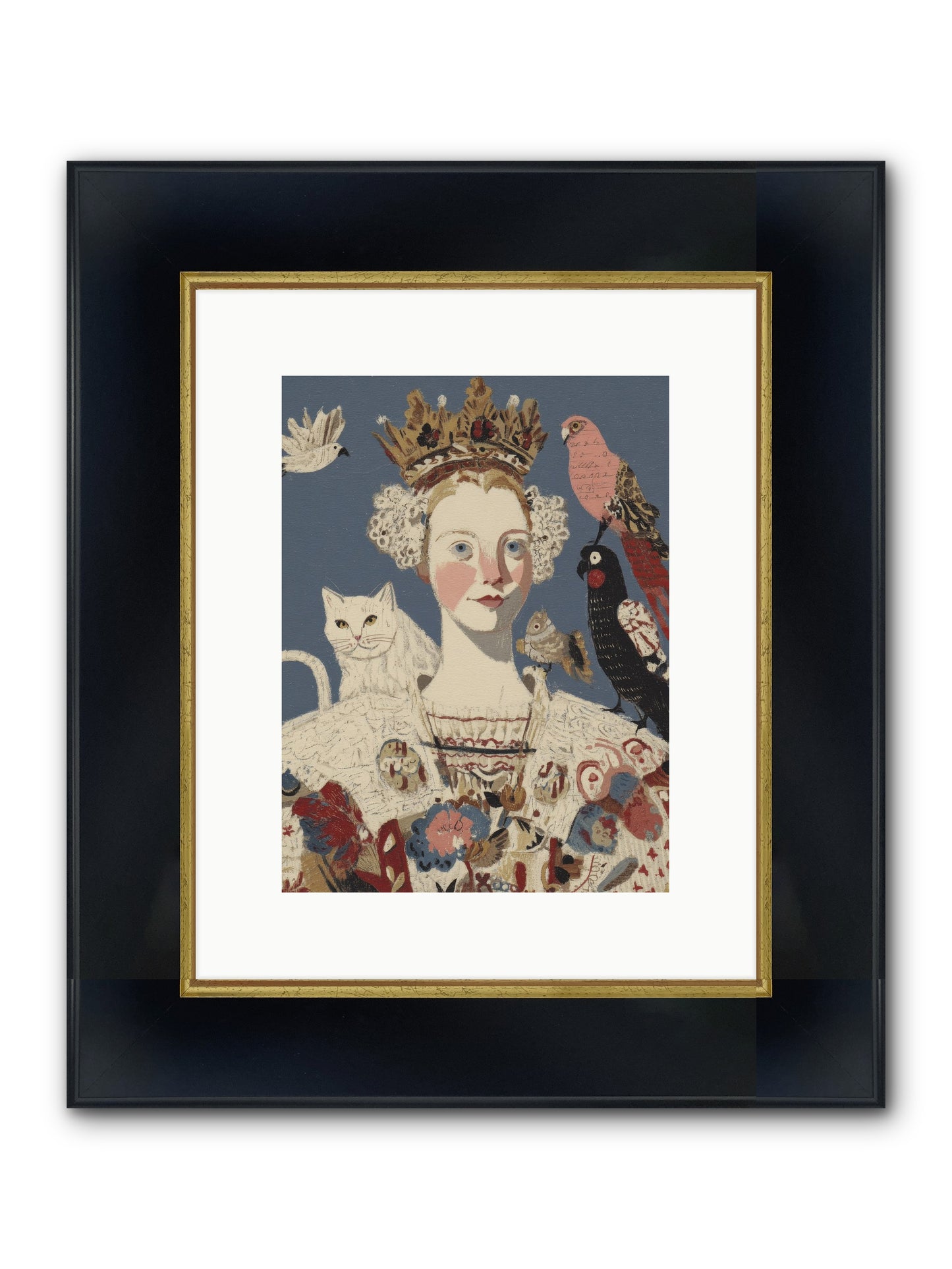 The Curious Hostess Framed Print - Wide Black w/Gold 9x12