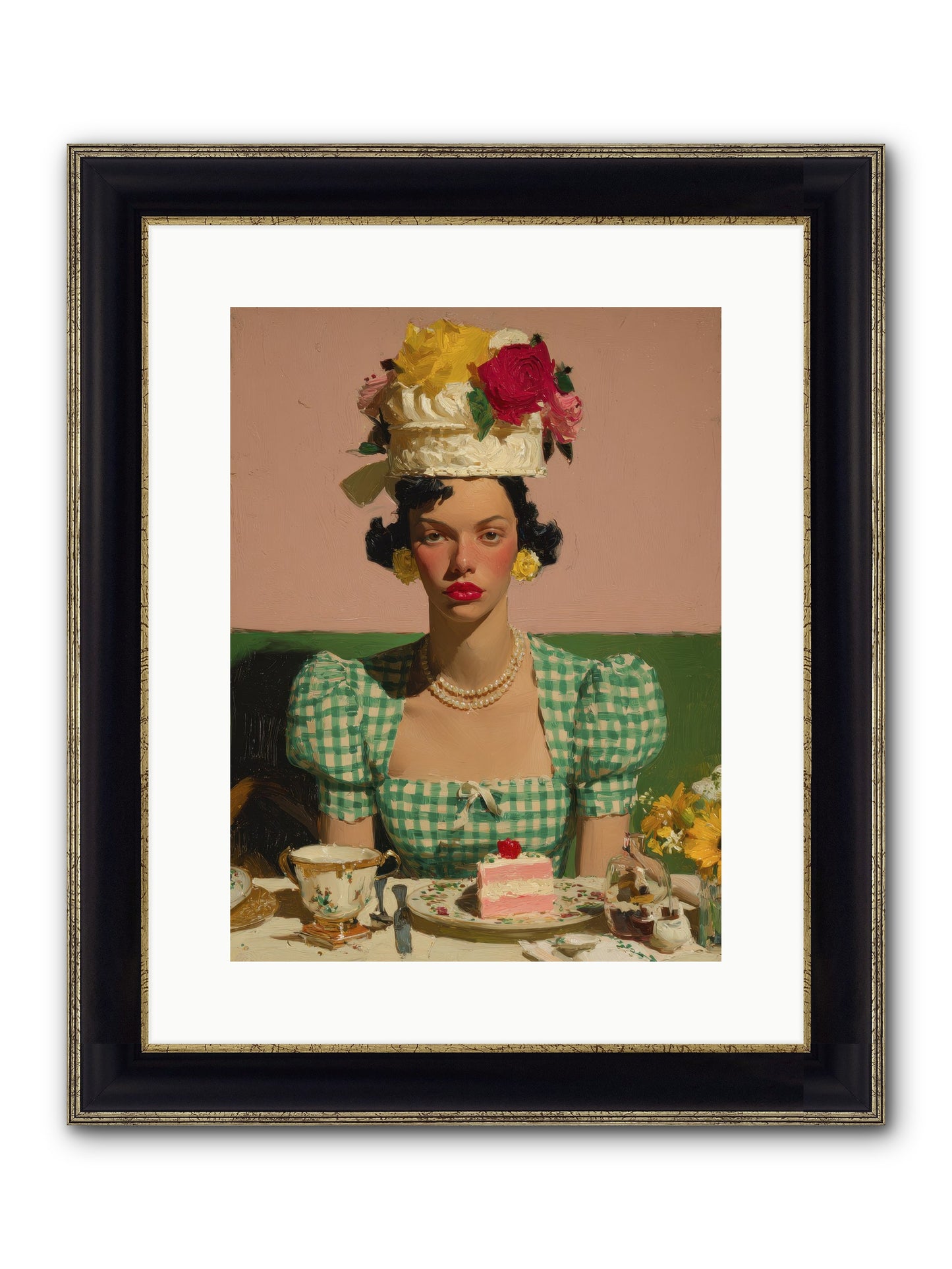 The Daffodil Supper Club Framed Print - Black & Gold 12x16