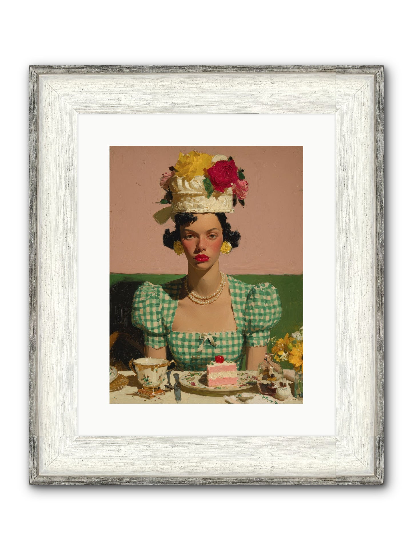 The Daffodil Supper Club Framed Print - Driftwood White 12x16