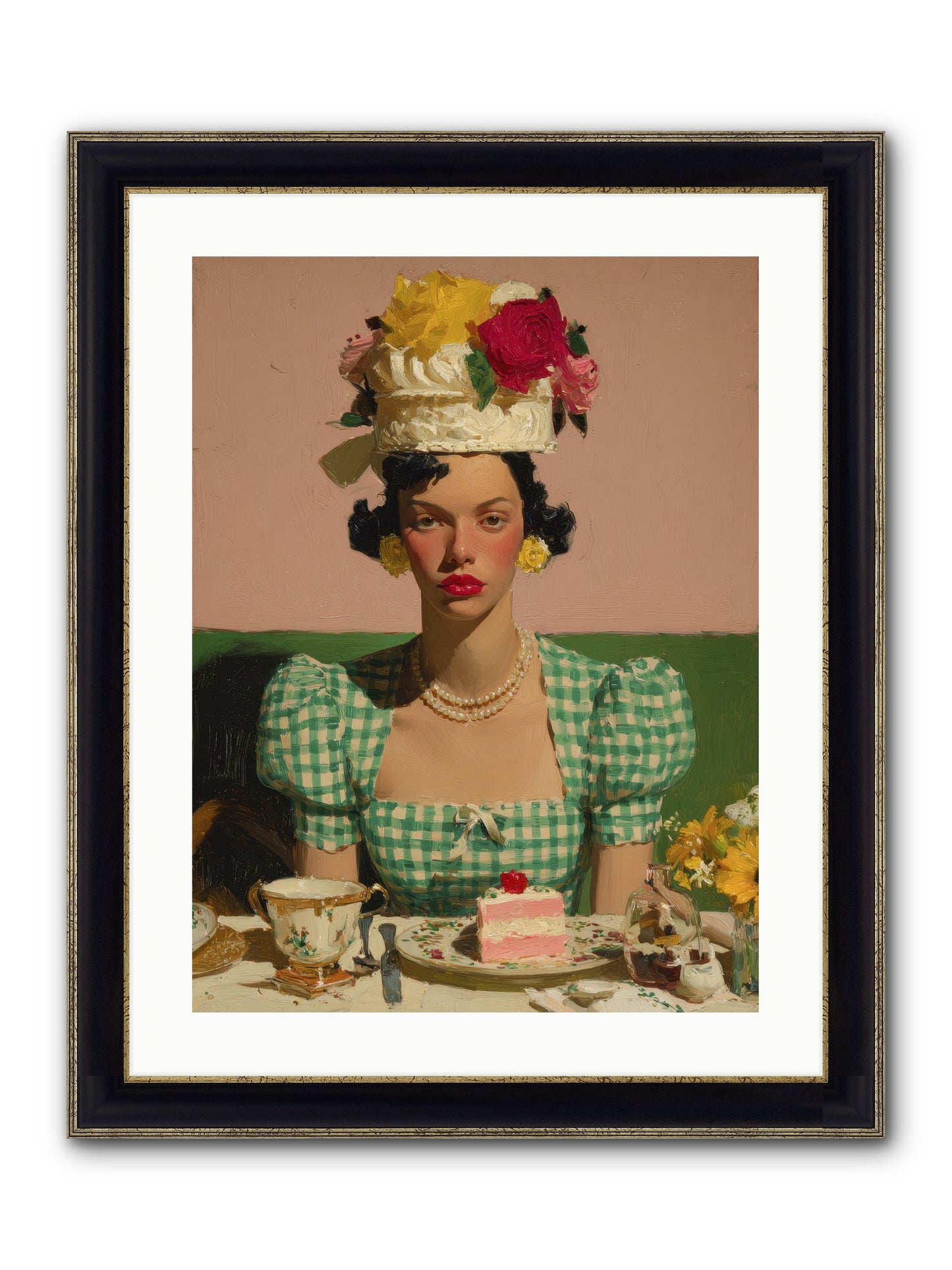 The Daffodil Supper Club Framed Print - Black & Gold 18x24