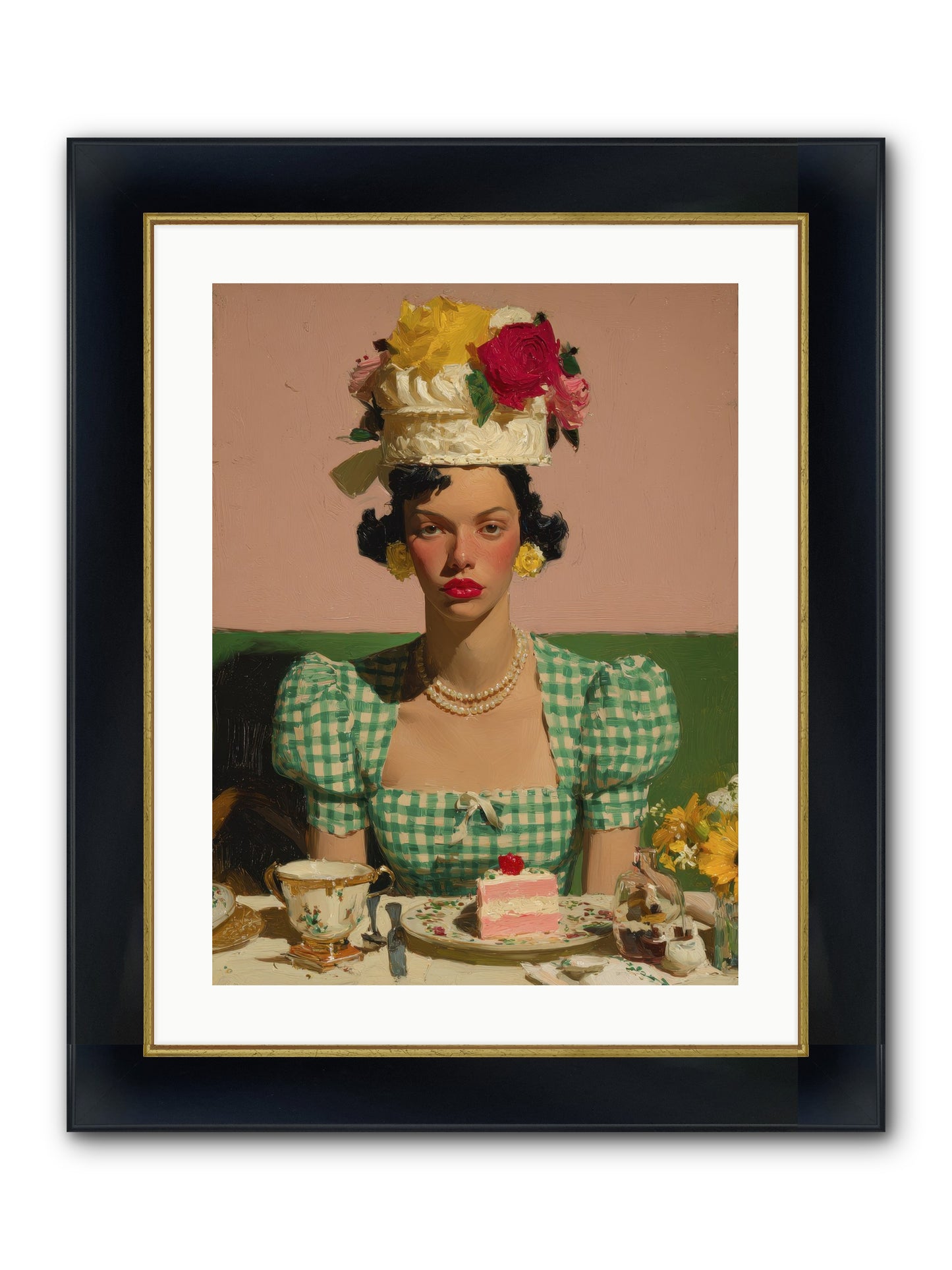 The Daffodil Supper Club Framed Print - Wide Black w/Gold 18x24