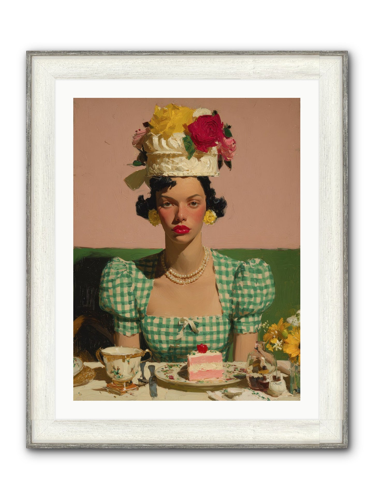 The Daffodil Supper Club Framed Print - Driftwood White 24x32