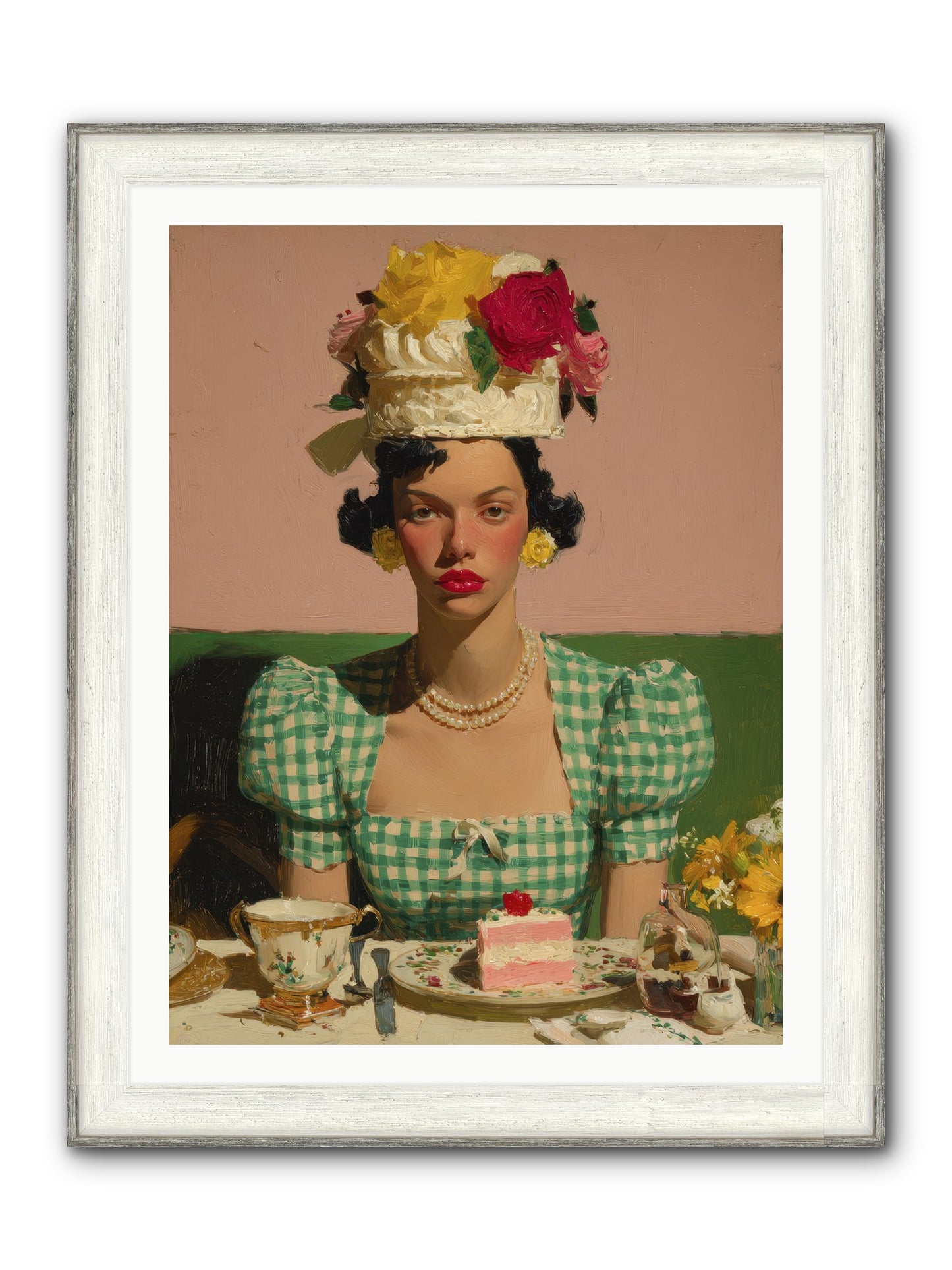 The Daffodil Supper Club Framed Print - Driftwood White 30x40