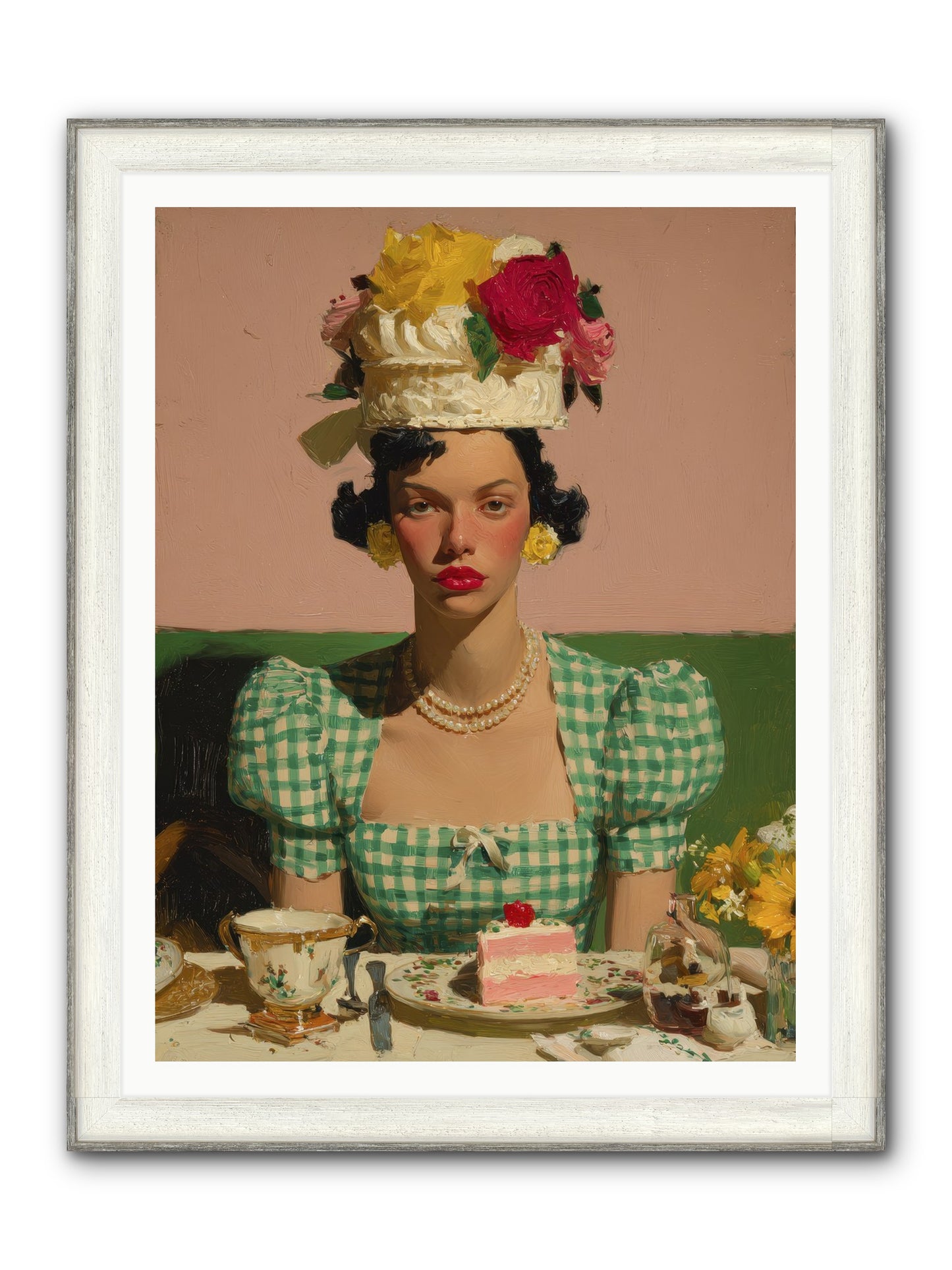 The Daffodil Supper Club Framed Print - Driftwood White 36x48