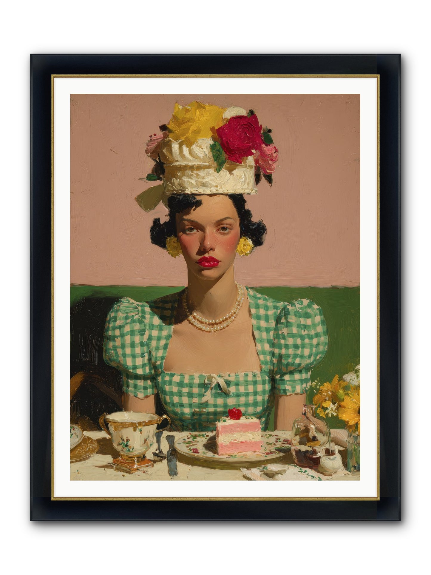The Daffodil Supper Club Framed Print - Wide Black w/Gold 36x48
