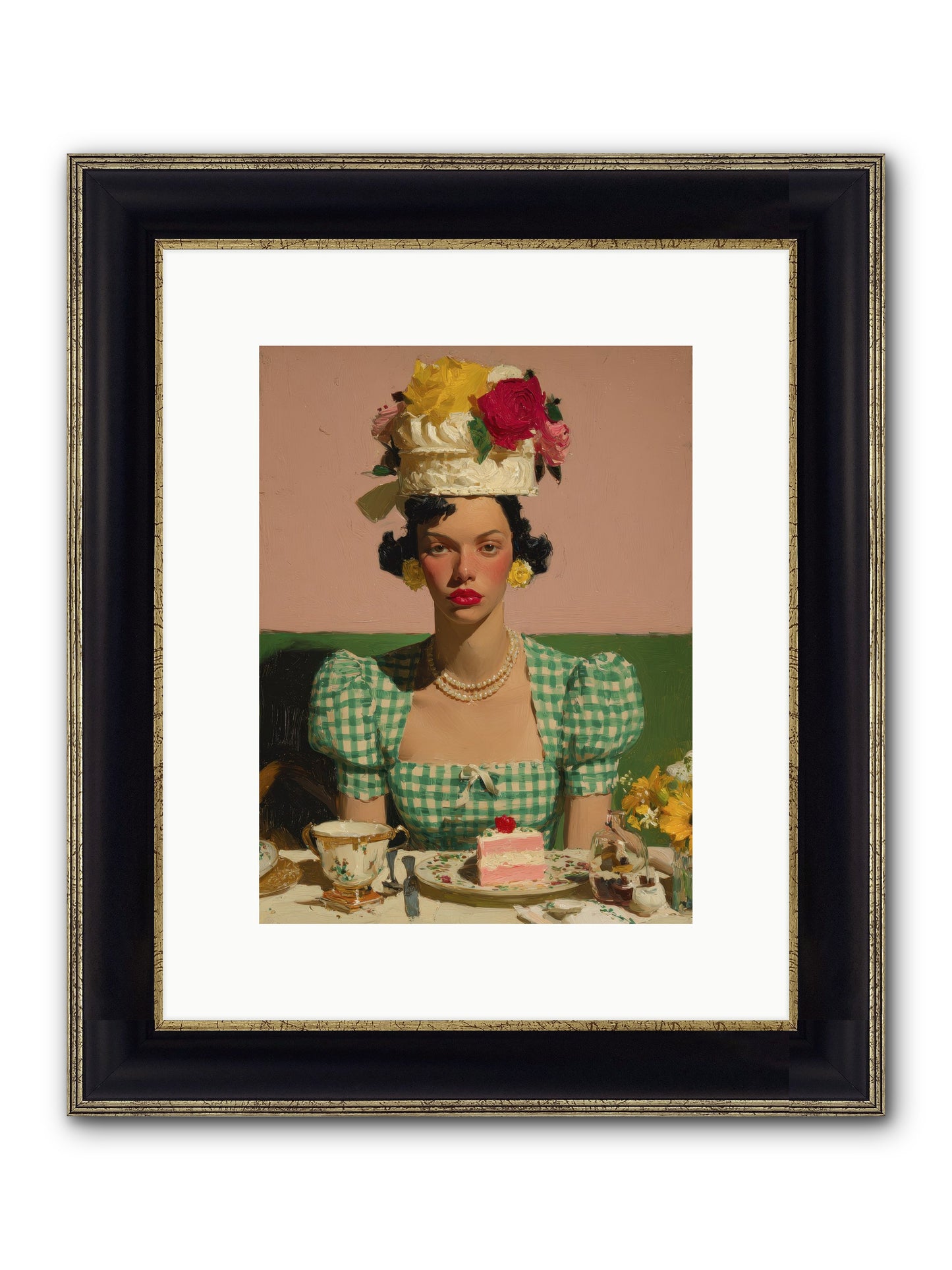 The Daffodil Supper Club Framed Print - Black & Gold 9x12