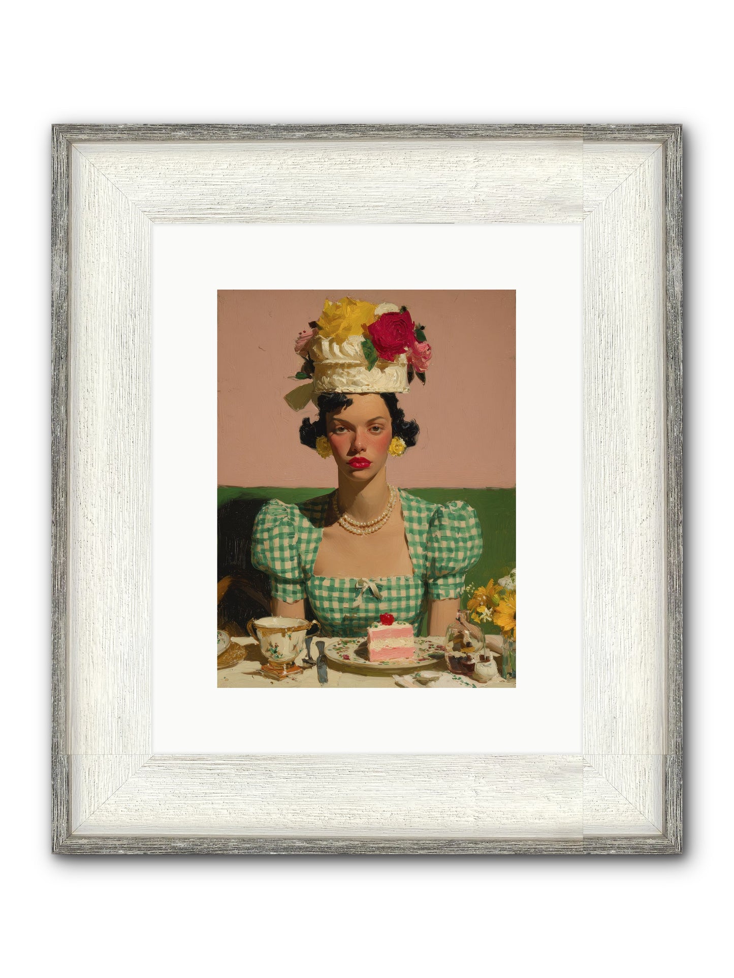 The Daffodil Supper Club Framed Print - Driftwood White 9x12