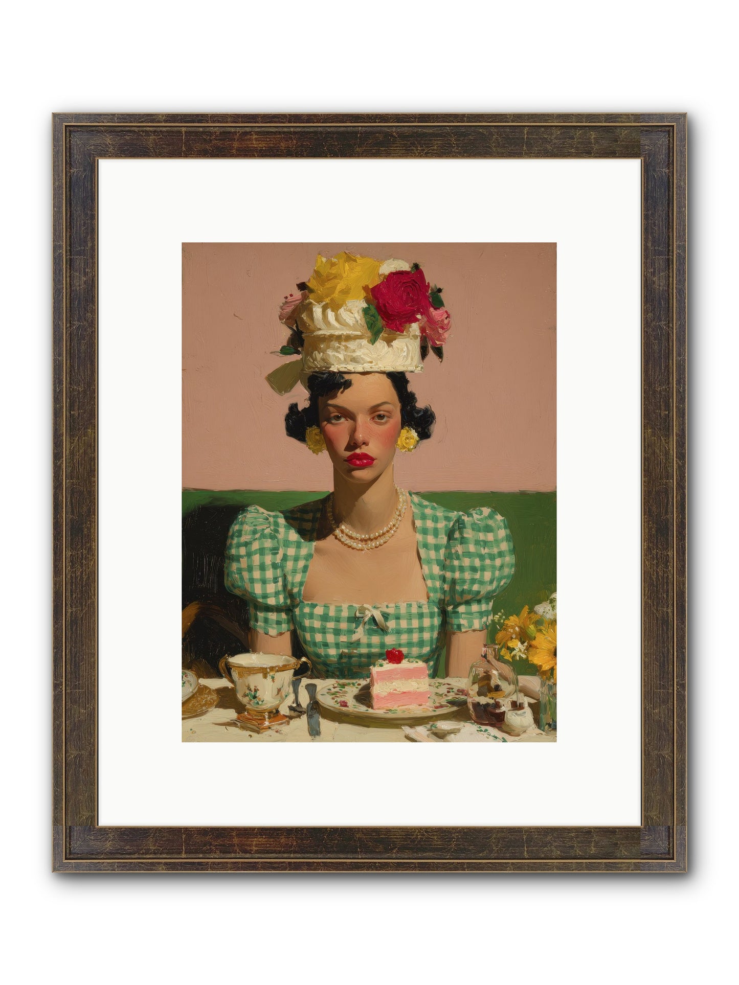 The Daffodil Supper Club Framed Print - Slimwoods Black/Gold 9x12