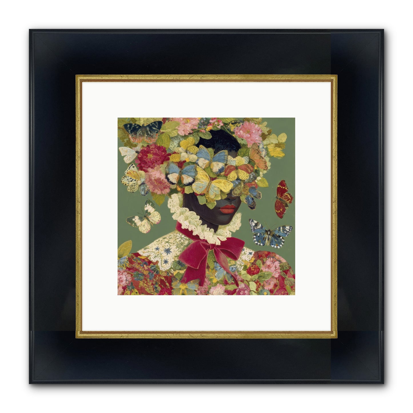 The Dahlia Atelier No. 1 Framed Print - Wide Black w/Gold 10x10