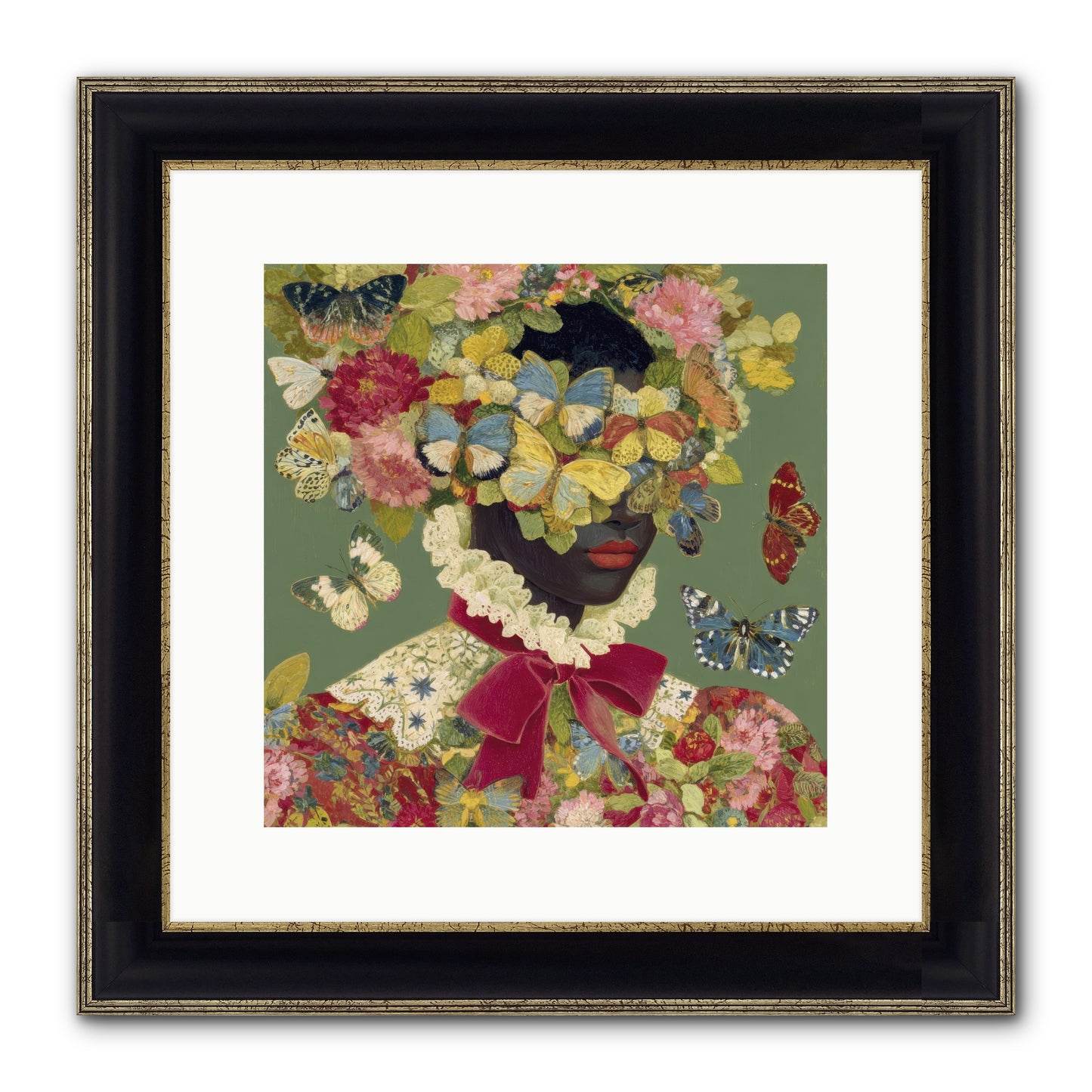 The Dahlia Atelier No. 1 Framed Print - Black & Gold 12x12