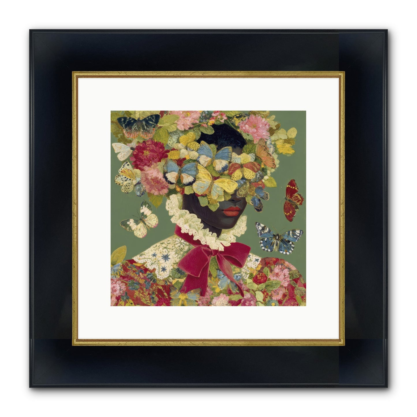 The Dahlia Atelier No. 1 Framed Print - Wide Black w/Gold 12x12