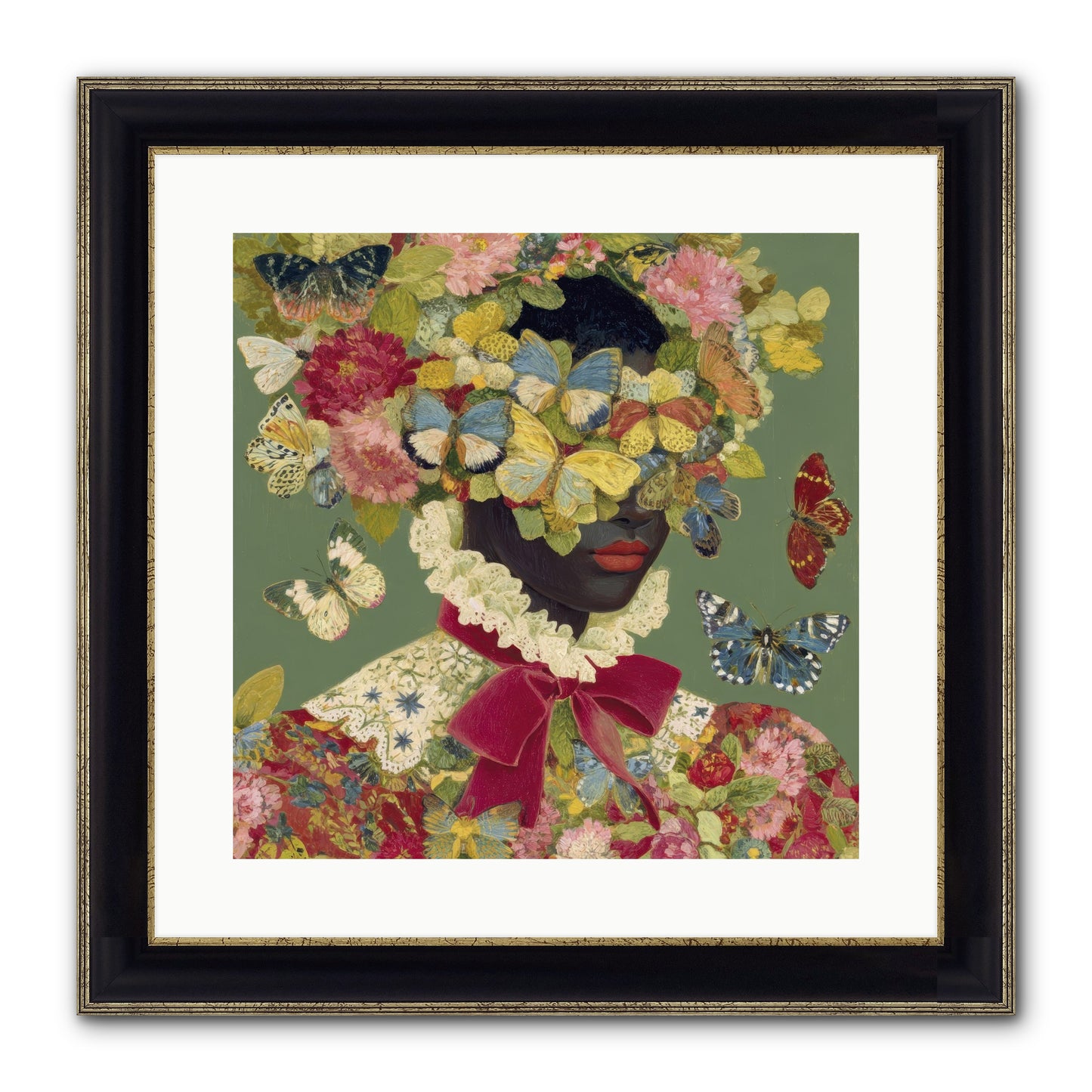 The Dahlia Atelier No. 1 Framed Print - Black & Gold 16x16