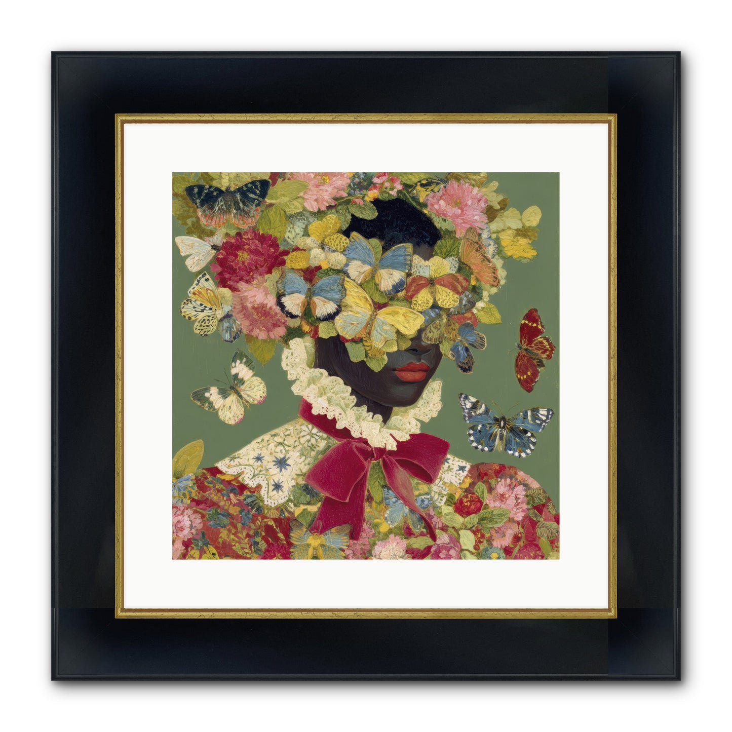 The Dahlia Atelier No. 1 Framed Print - Wide Black w/Gold 16x16