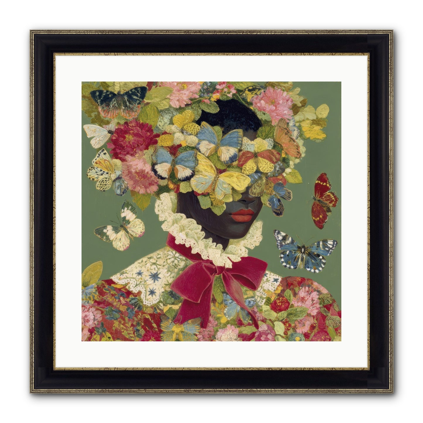 The Dahlia Atelier No. 1 Framed Print - Black & Gold 20x20