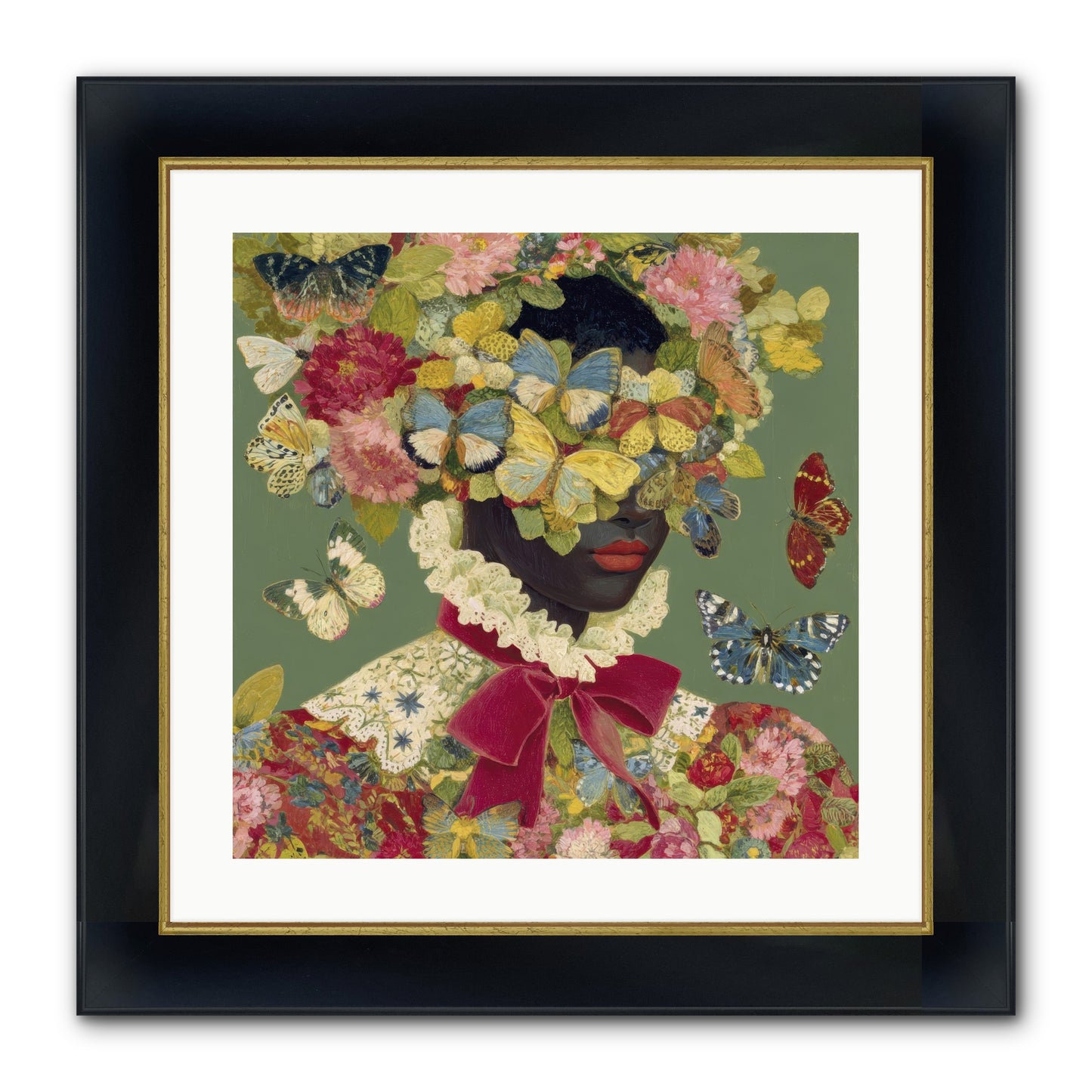 The Dahlia Atelier No. 1 Framed Print - Wide Black w/Gold 20x20