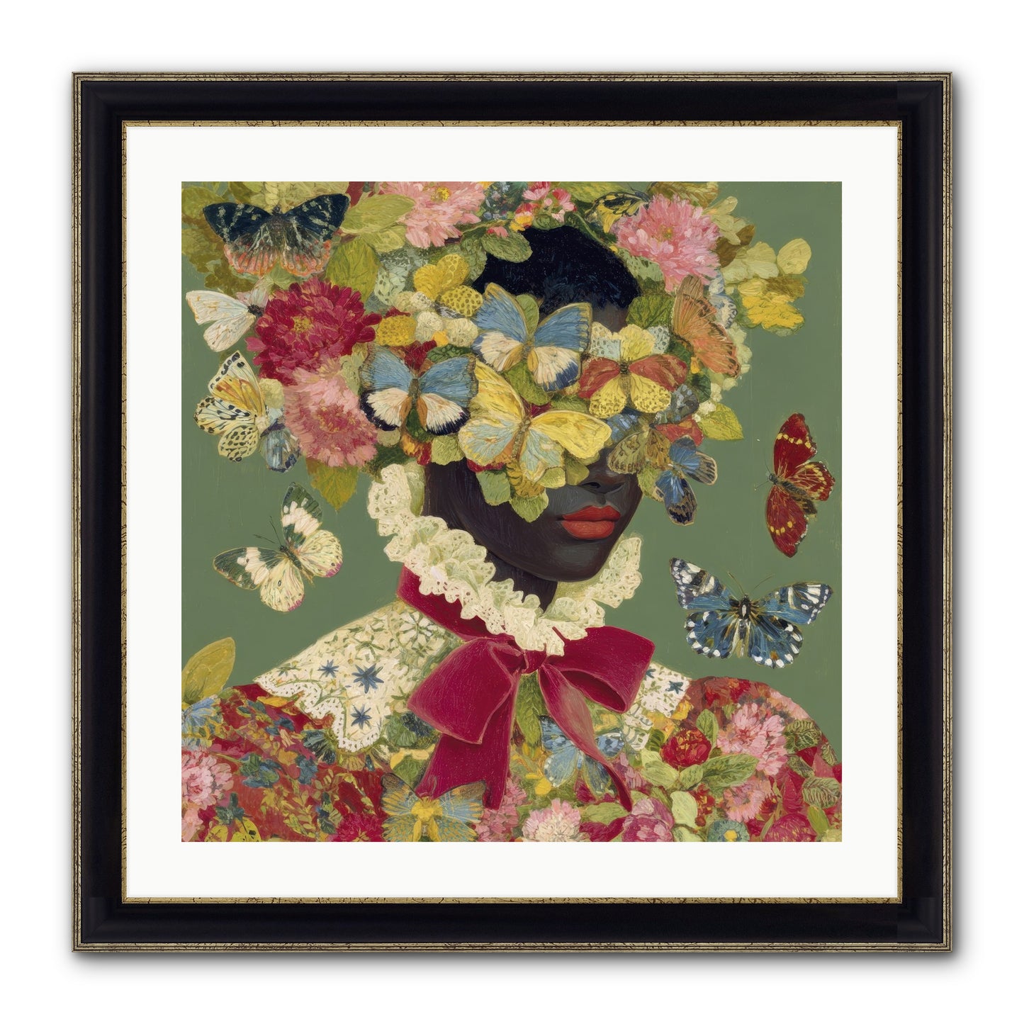 The Dahlia Atelier No. 1 Framed Print - Black & Gold 24x24