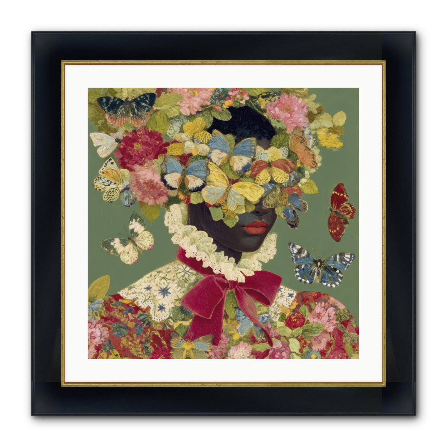 The Dahlia Atelier No. 1 Framed Print - Wide Black w/Gold 24x24