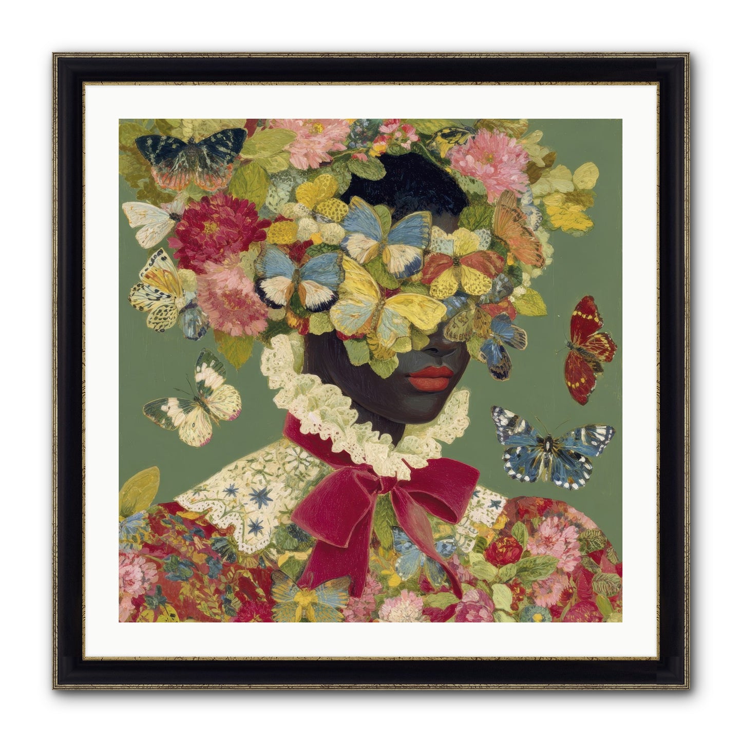 The Dahlia Atelier No. 1 Framed Print - Black & Gold 30x30