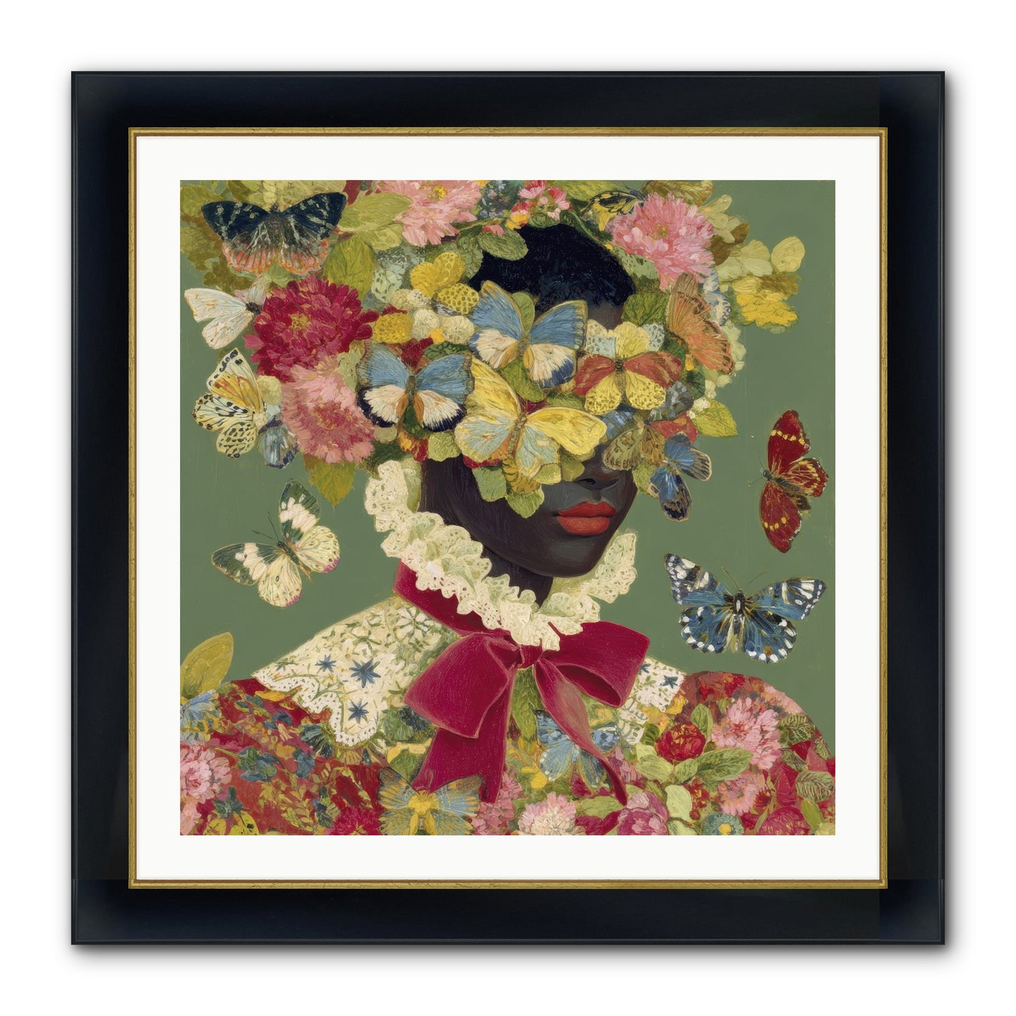 The Dahlia Atelier No. 1 Framed Print - Wide Black w/Gold 30x30