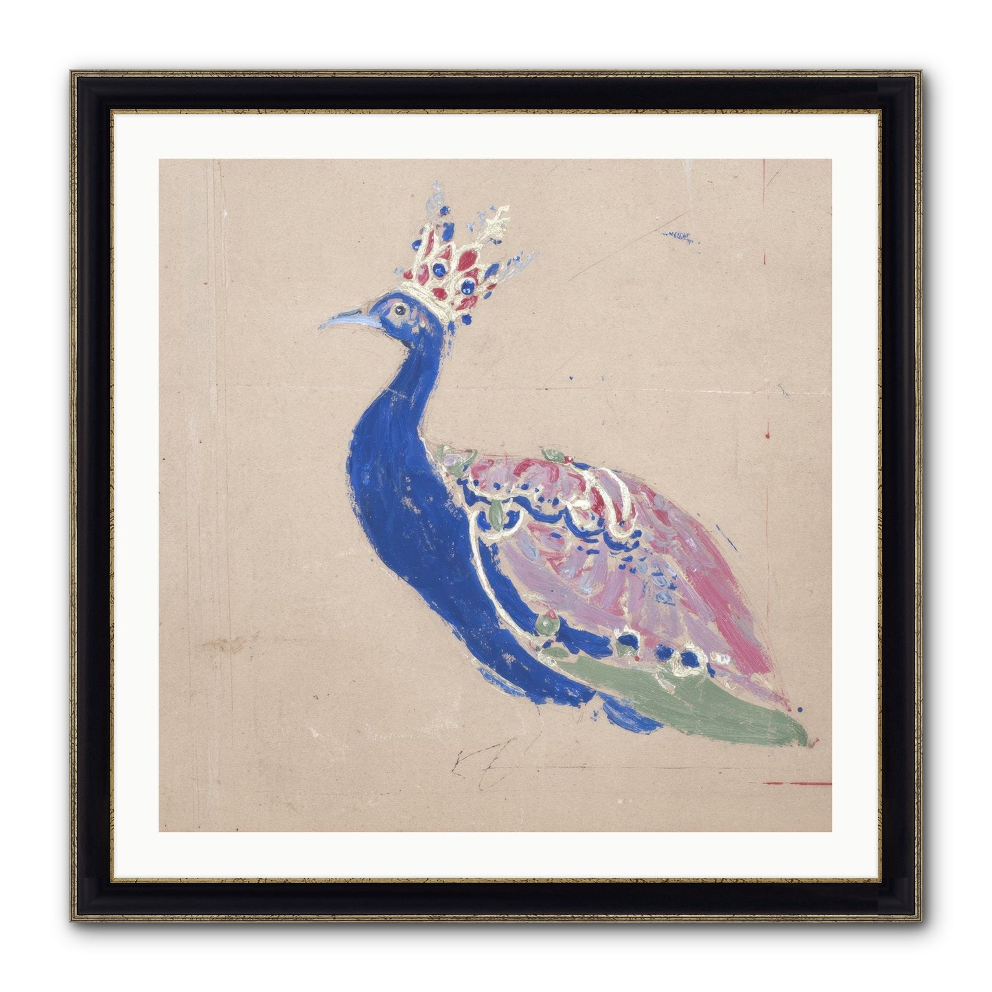 The Dapper Botanist Framed Print - Black & Gold 30x30