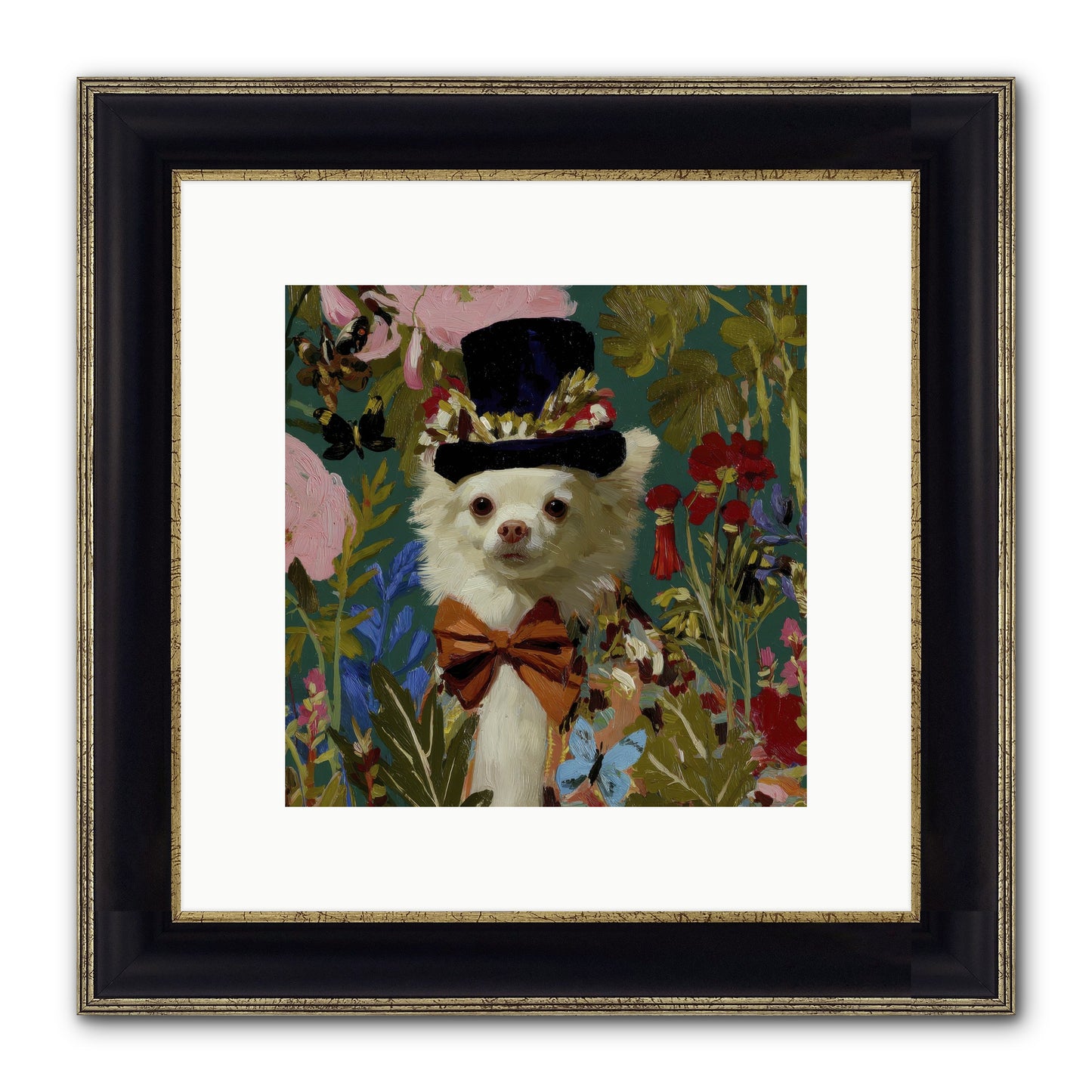 The Dappled Blazer Framed Print - Black & Gold 10x10