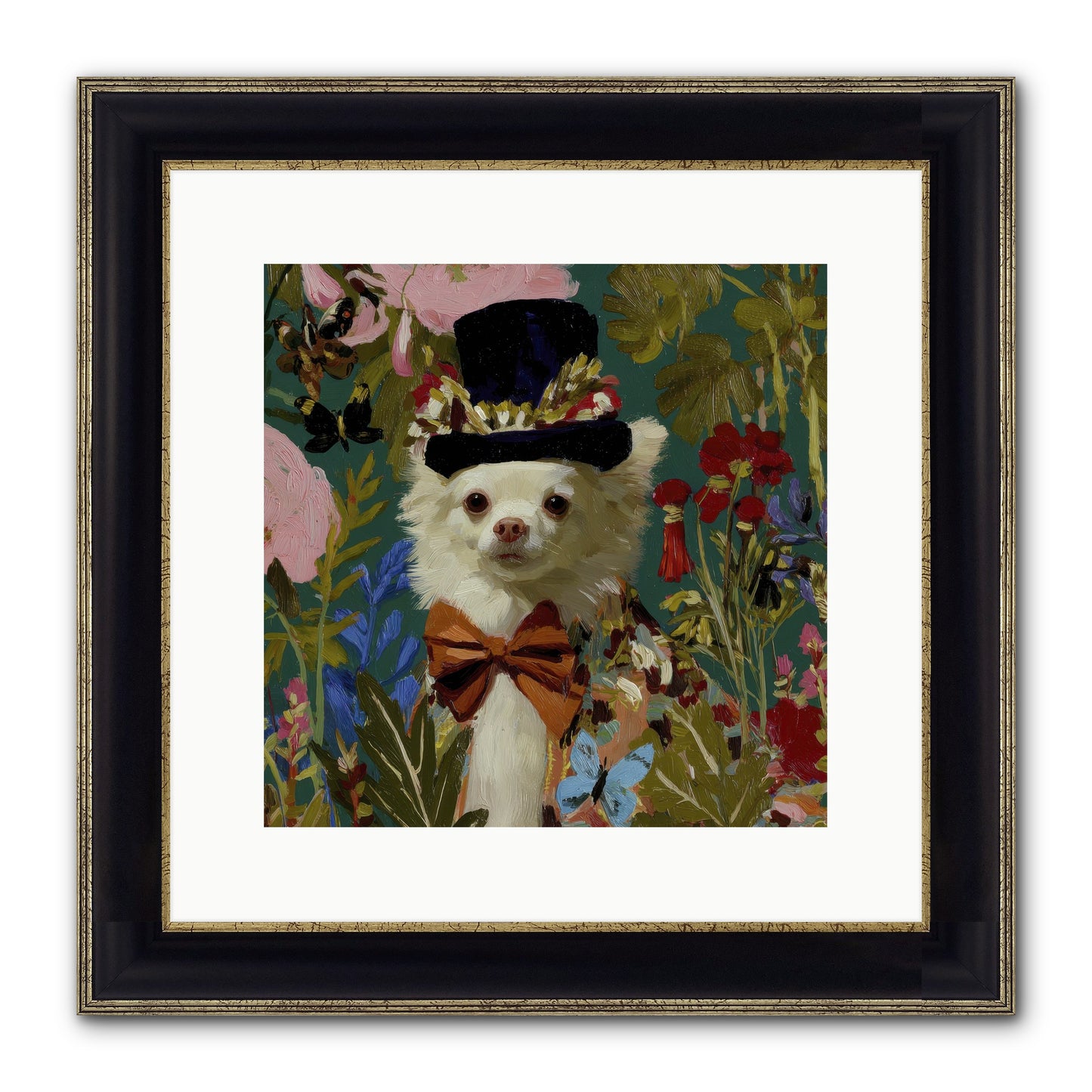 The Dappled Blazer Framed Print - Black & Gold 12x12