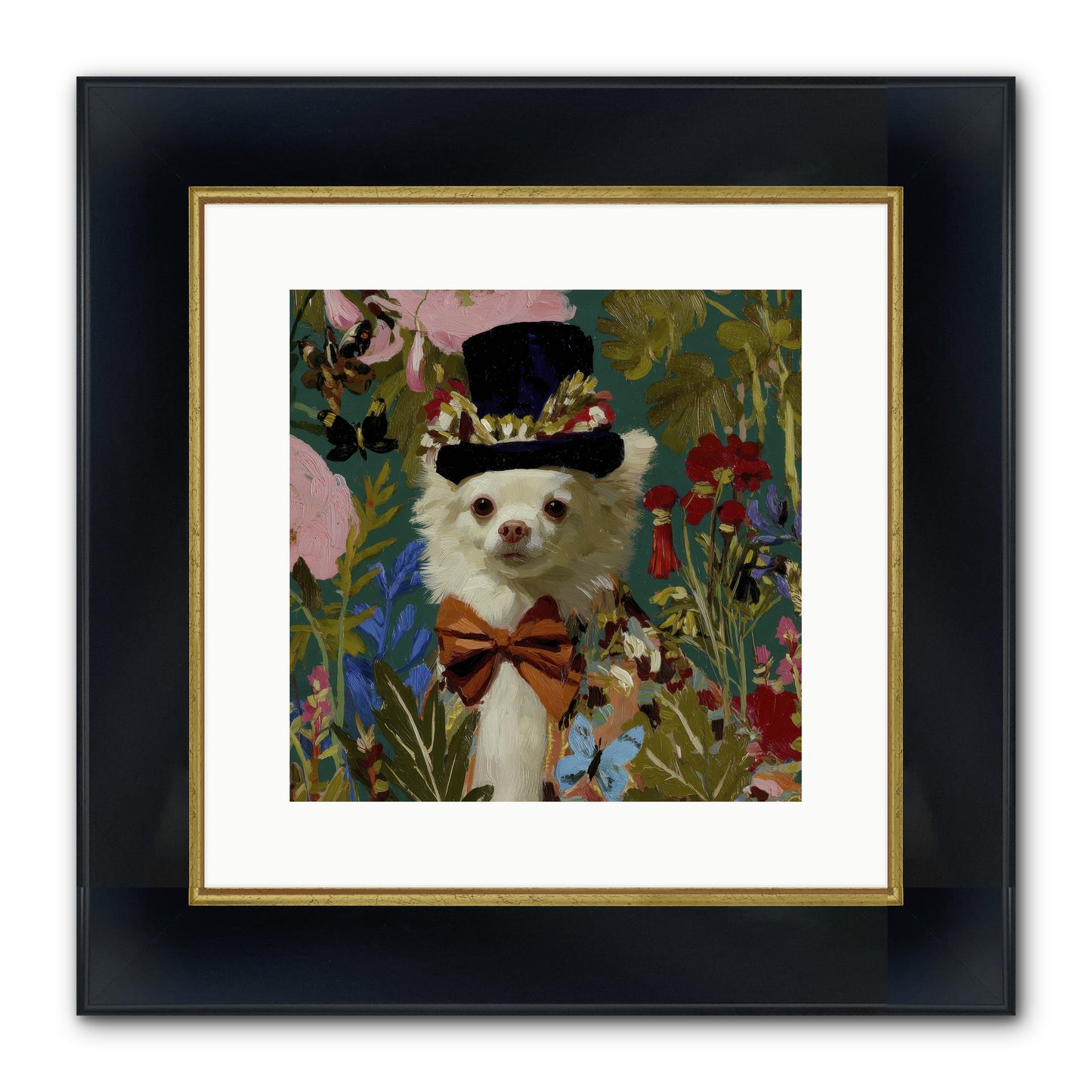 The Dappled Blazer Framed Print - Wide Black w/Gold 12x12