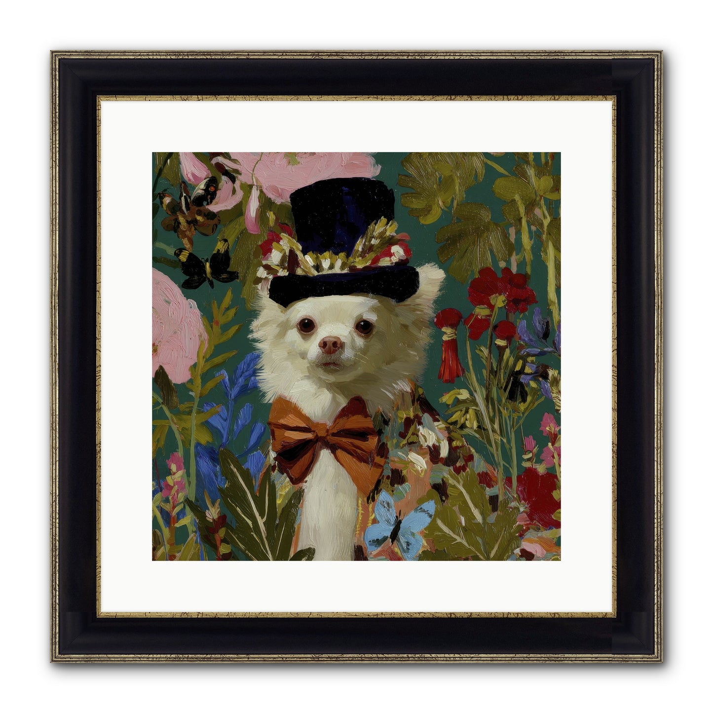 The Dappled Blazer Framed Print - Black & Gold 16x16