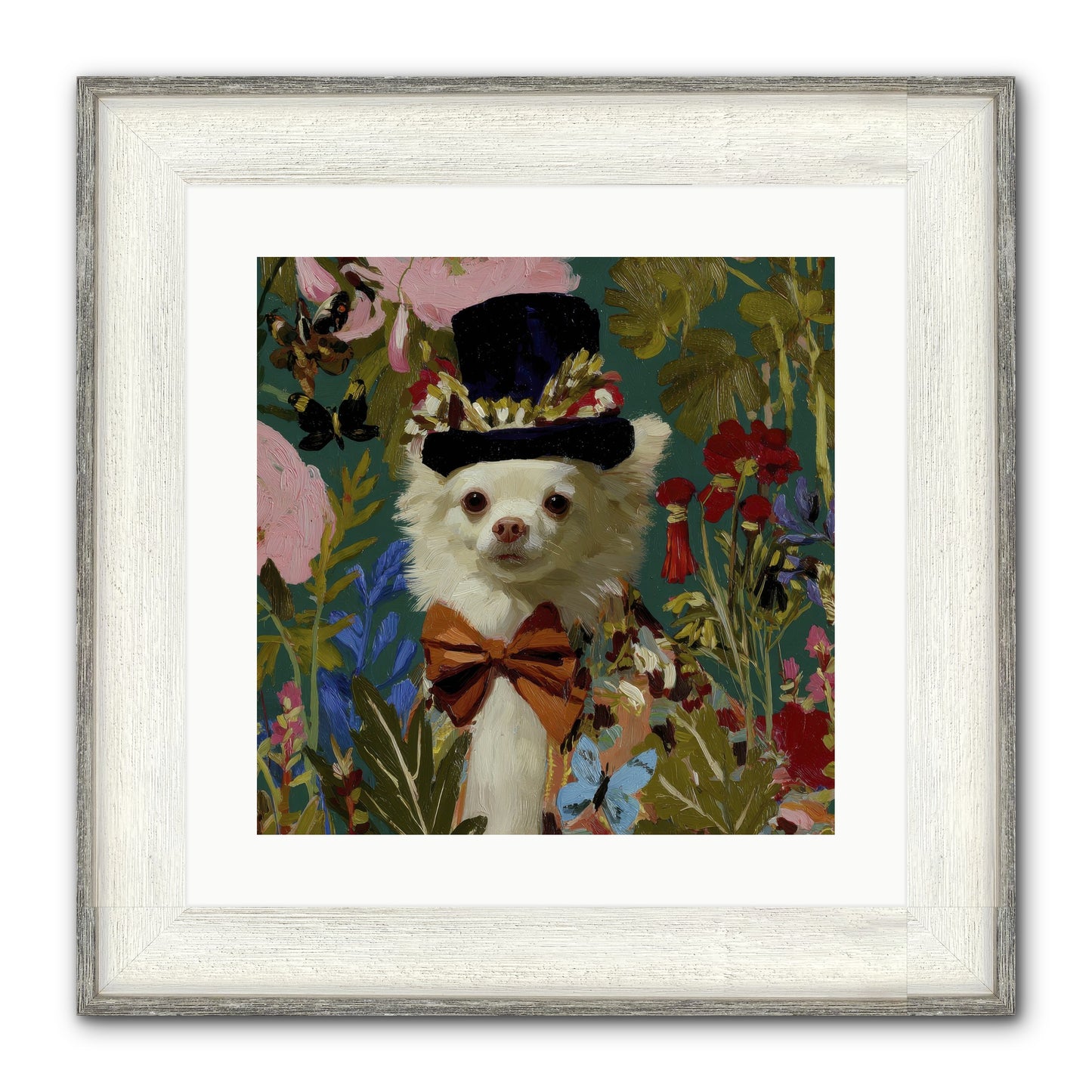 The Dappled Blazer Framed Print - Driftwood White 16x16