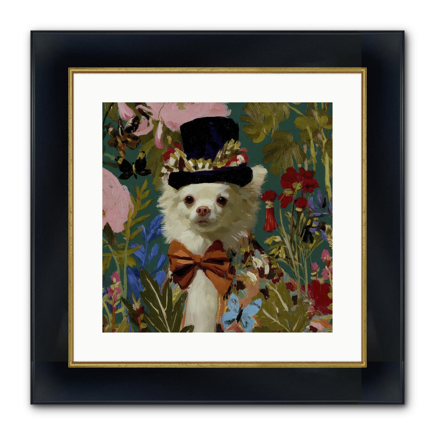 The Dappled Blazer Framed Print - Wide Black w/Gold 16x16