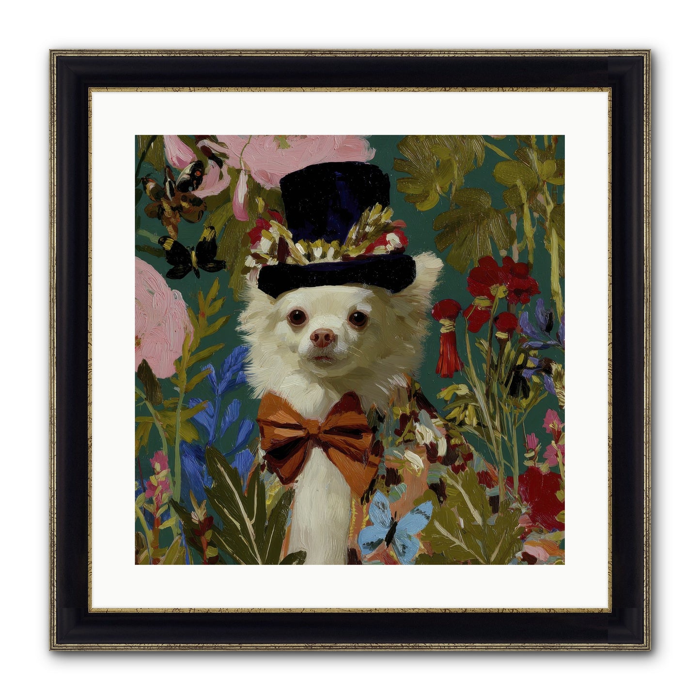 The Dappled Blazer Framed Print - Black & Gold 20x20