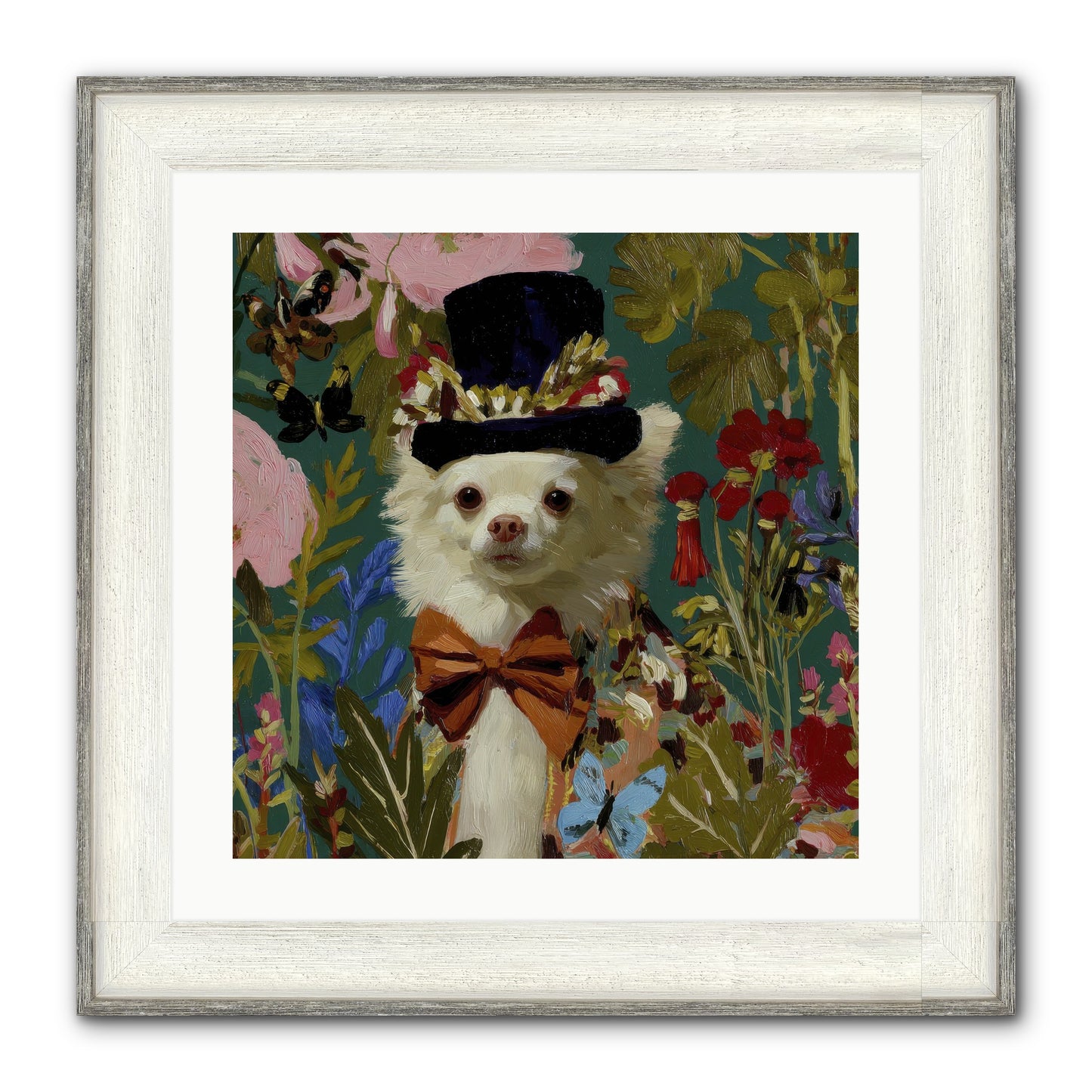 The Dappled Blazer Framed Print - Driftwood White 20x20