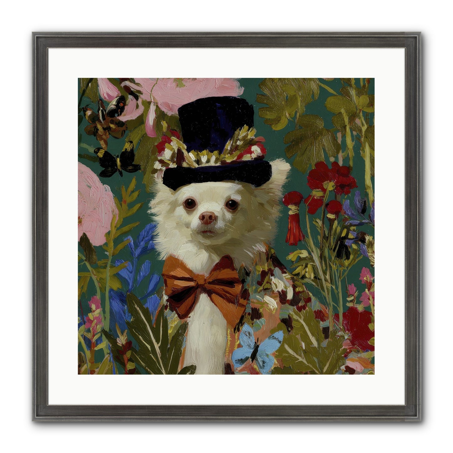 The Dappled Blazer Framed Print - Slimwoods Black/Silver 20x20