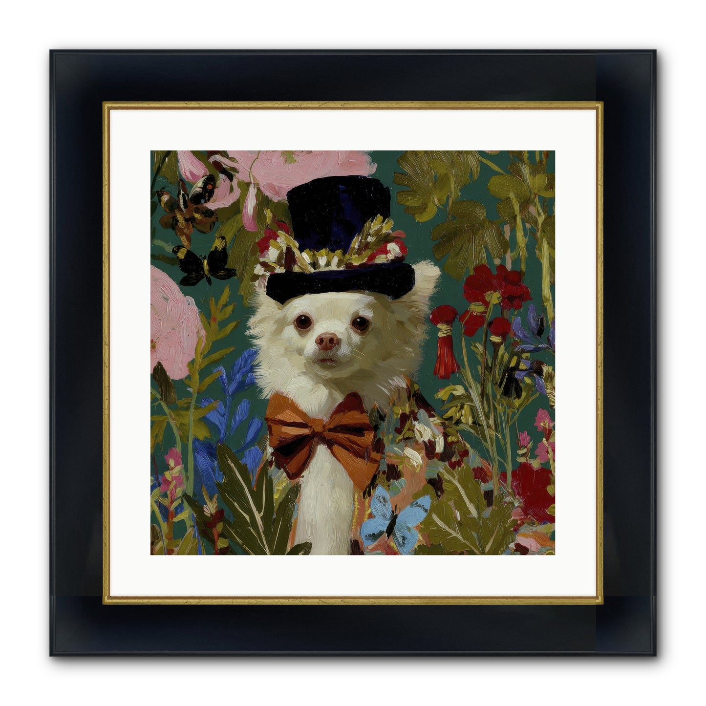 The Dappled Blazer Framed Print - Wide Black w/Gold 20x20