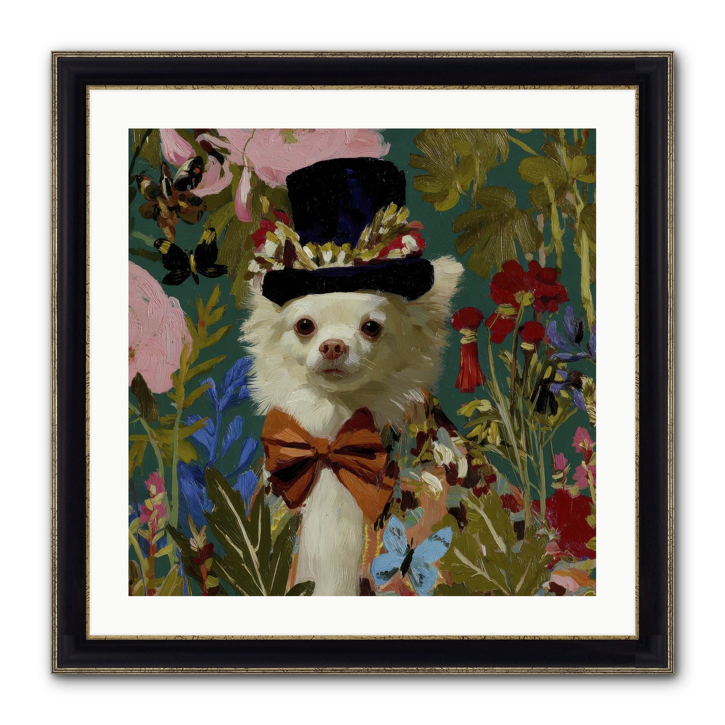 The Dappled Blazer Framed Print - Black & Gold 24x24