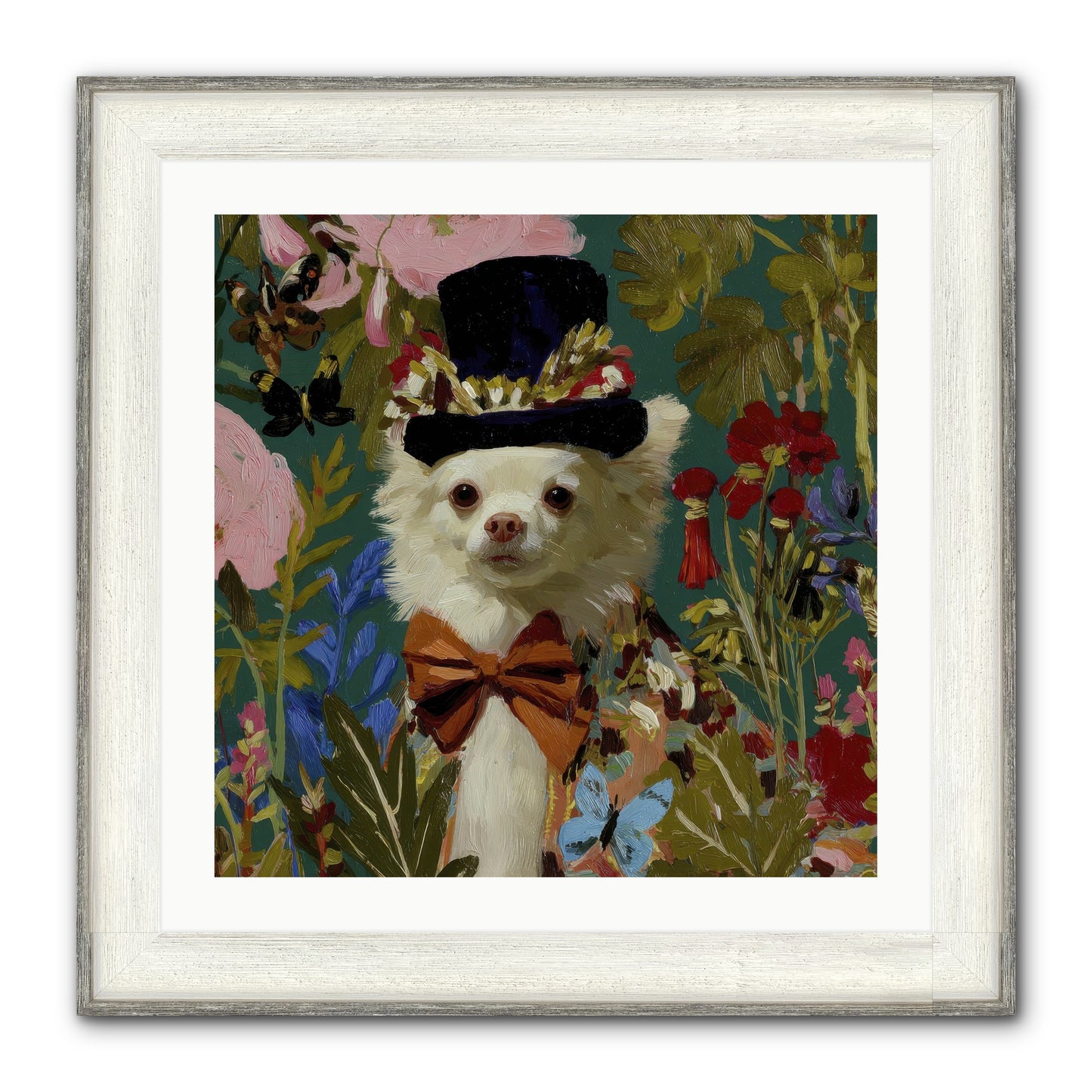 The Dappled Blazer Framed Print - Driftwood White 24x24
