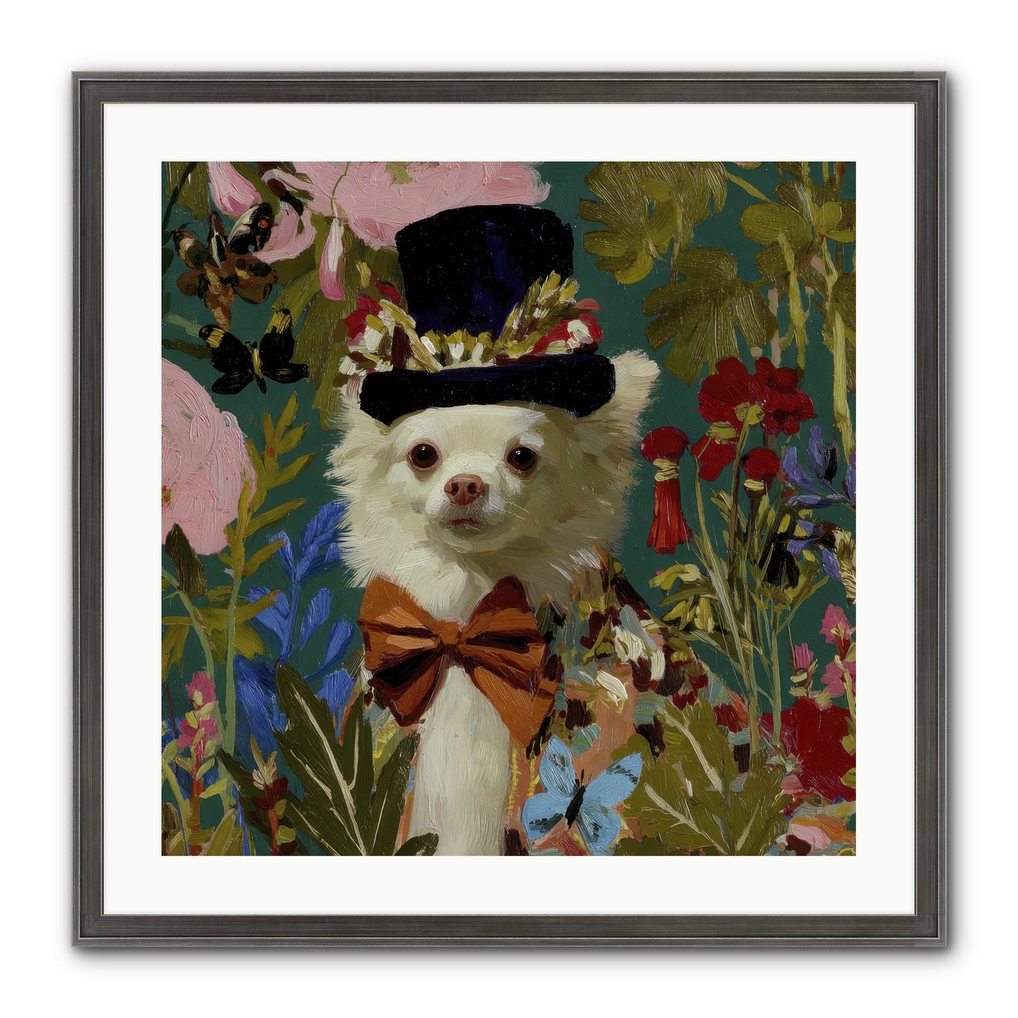 The Dappled Blazer Framed Print - Slimwoods Black/Silver 24x24