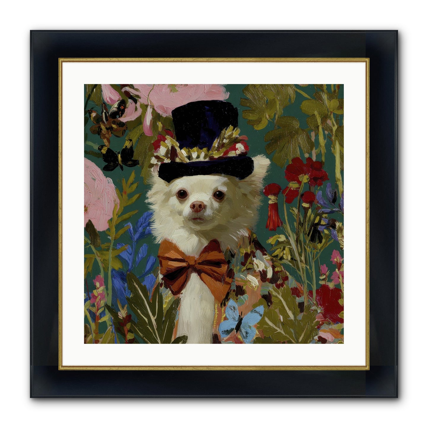 The Dappled Blazer Framed Print - Wide Black w/Gold 24x24