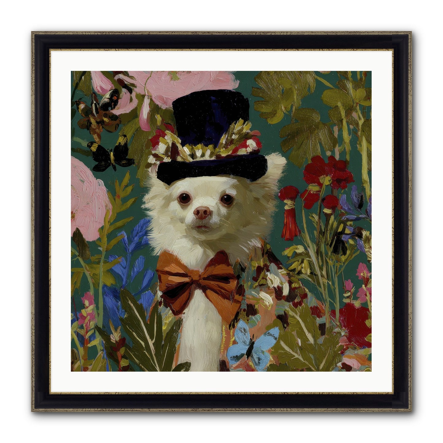 The Dappled Blazer Framed Print - Black & Gold 30x30
